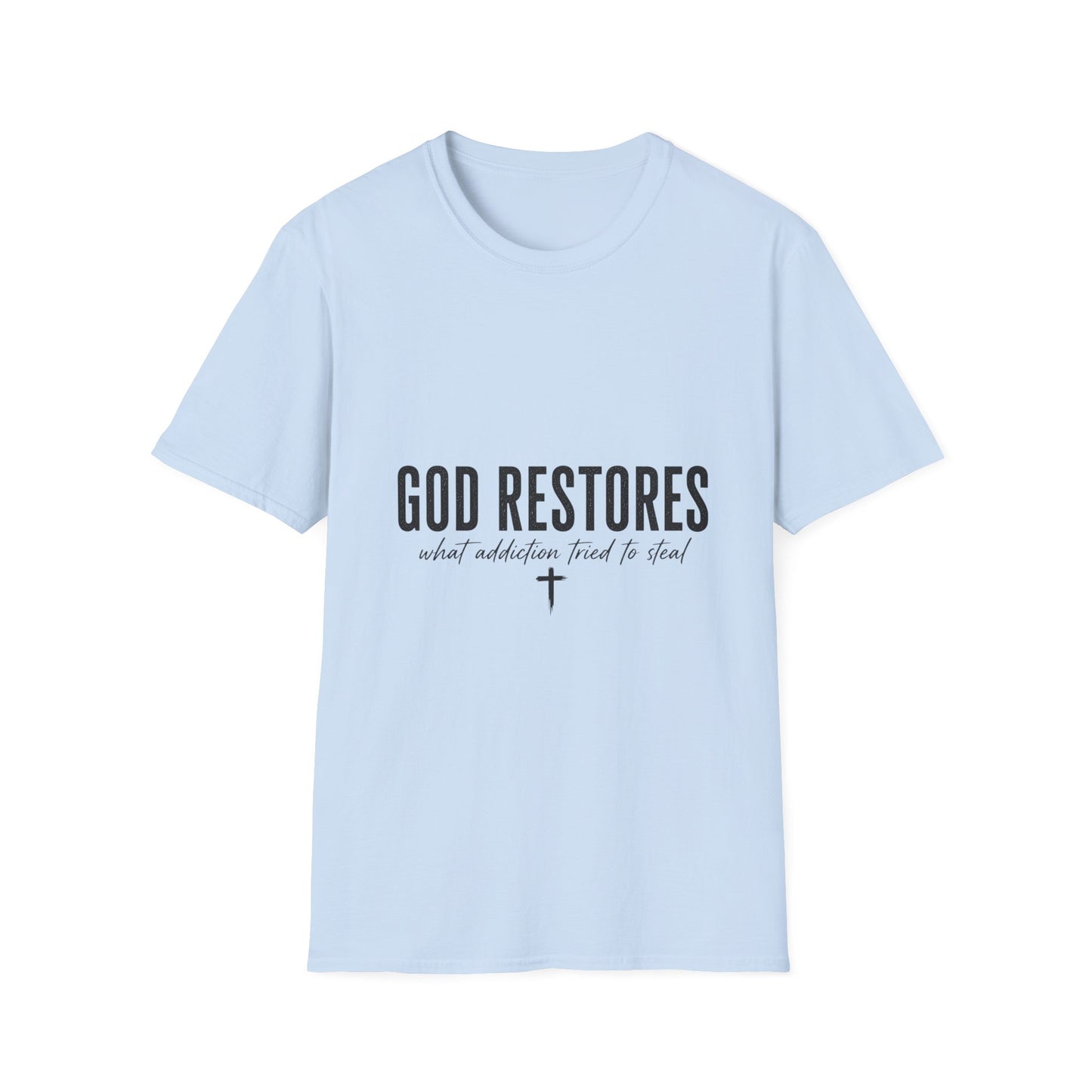 "God Restores" T-Shirt — Inspirational Christian Faith Tee