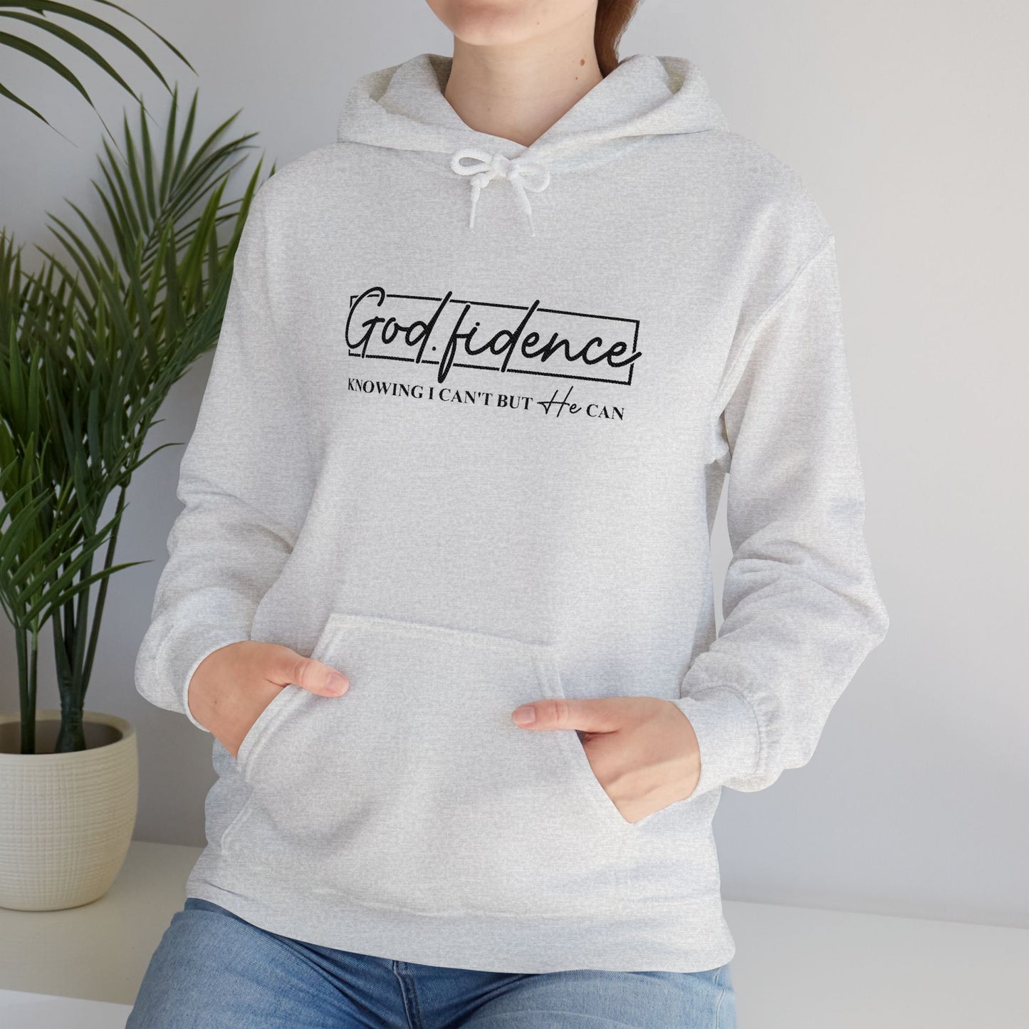 Embroidered "God.fidence" Hoodie — Faith Inspired Hooded Sweatshirt