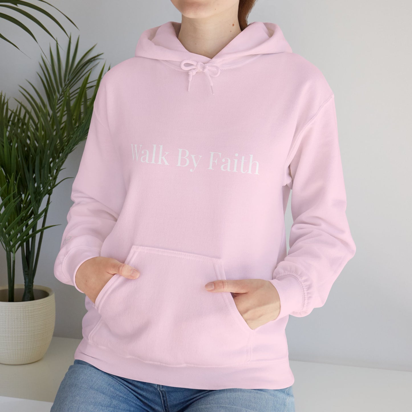 Walk by Faith Hoodie — Heart Cross Sleeve