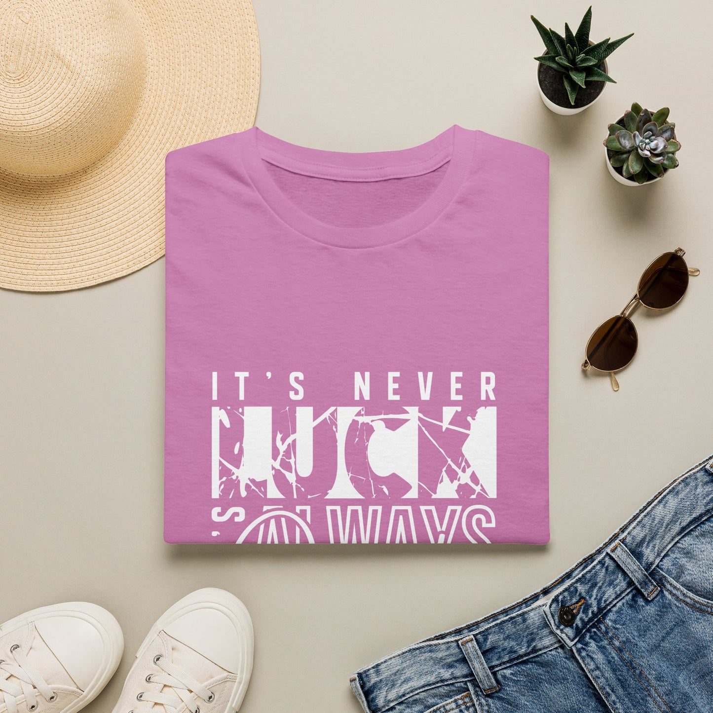 "It's Never Luck, It's Always God" Inspirational Graphic Tee