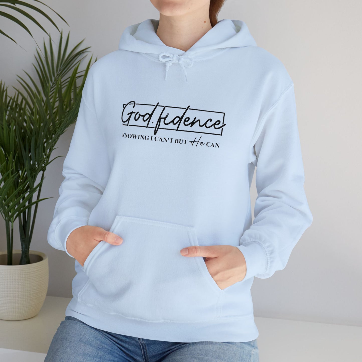 Embroidered "God.fidence" Hoodie — Faith Inspired Hooded Sweatshirt
