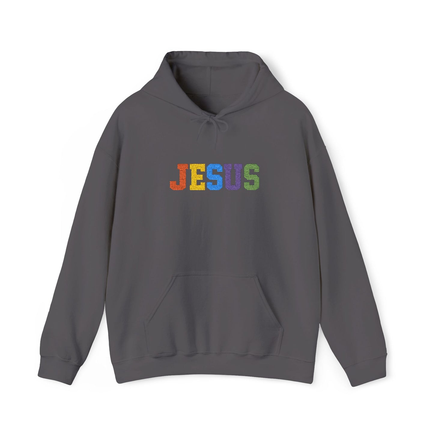 Embroidered Faith-Inspired “JESUS” Pullover Hoodie for Everyday Comfort
