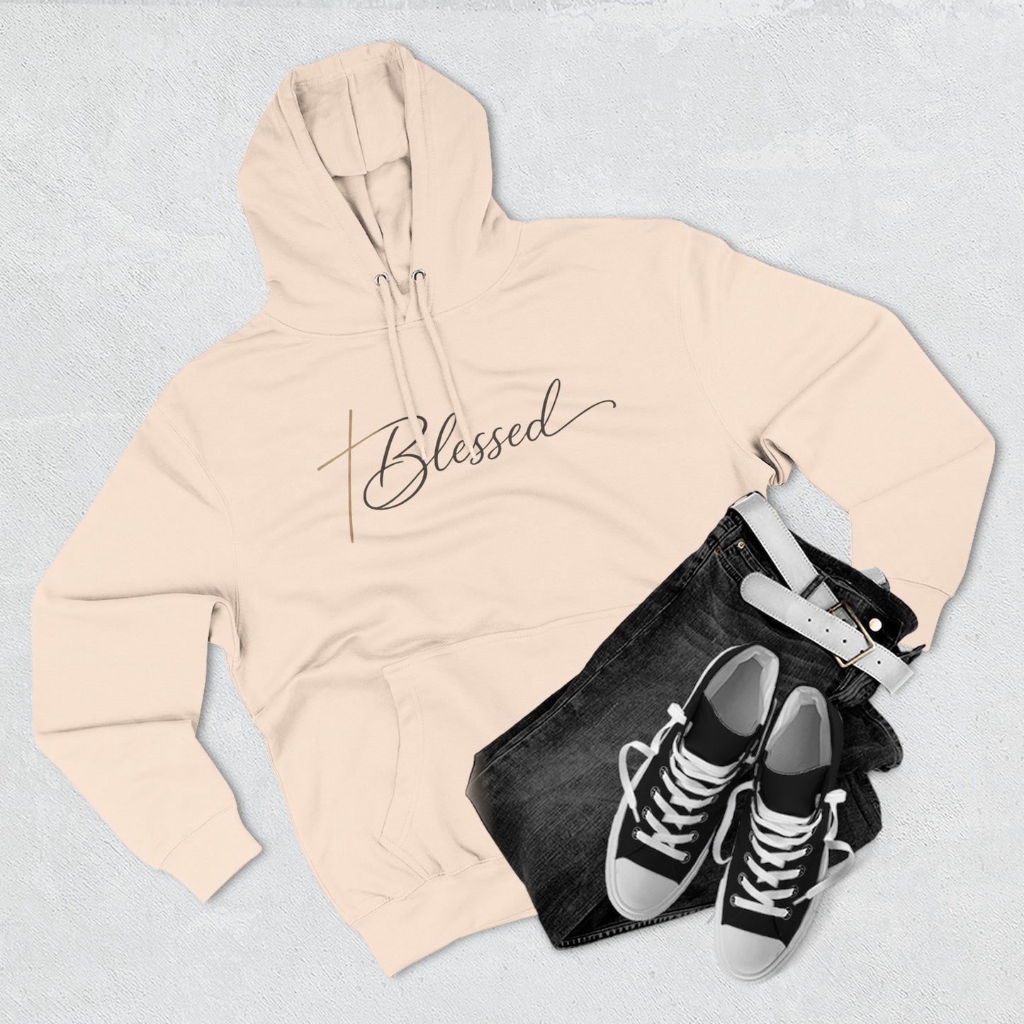 Blessed Script Hoodie — Minimalist Inspirational Pullover