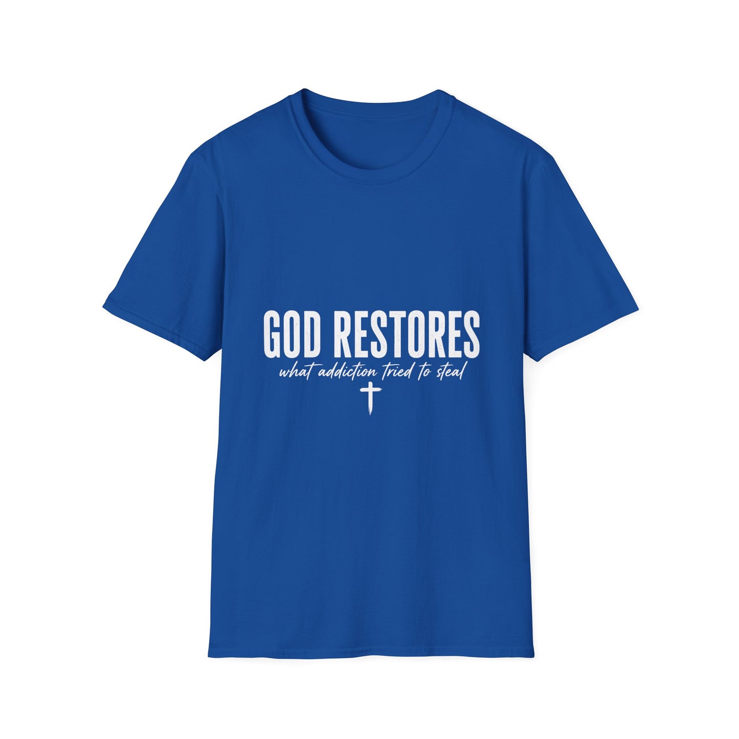 "God Restores" T-Shirt — Inspirational Christian Faith Tee