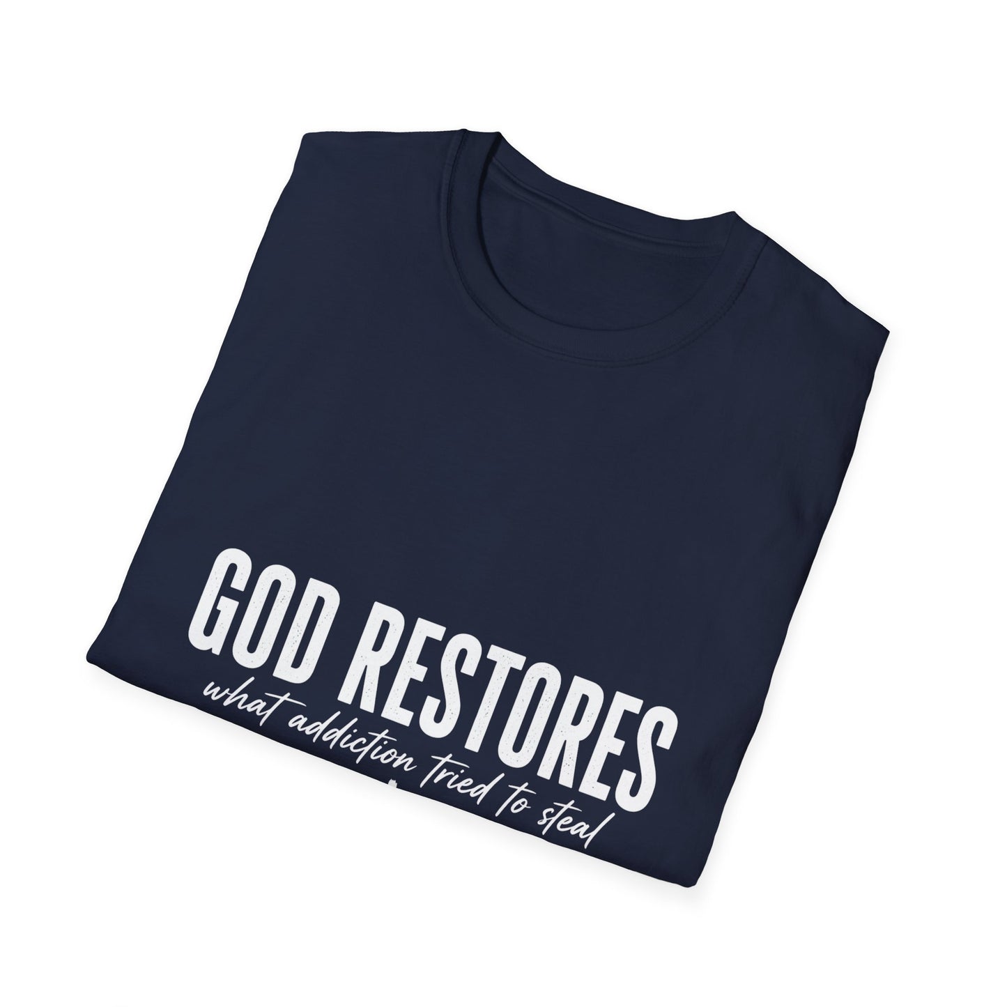 "God Restores" T-Shirt — Inspirational Christian Faith Tee