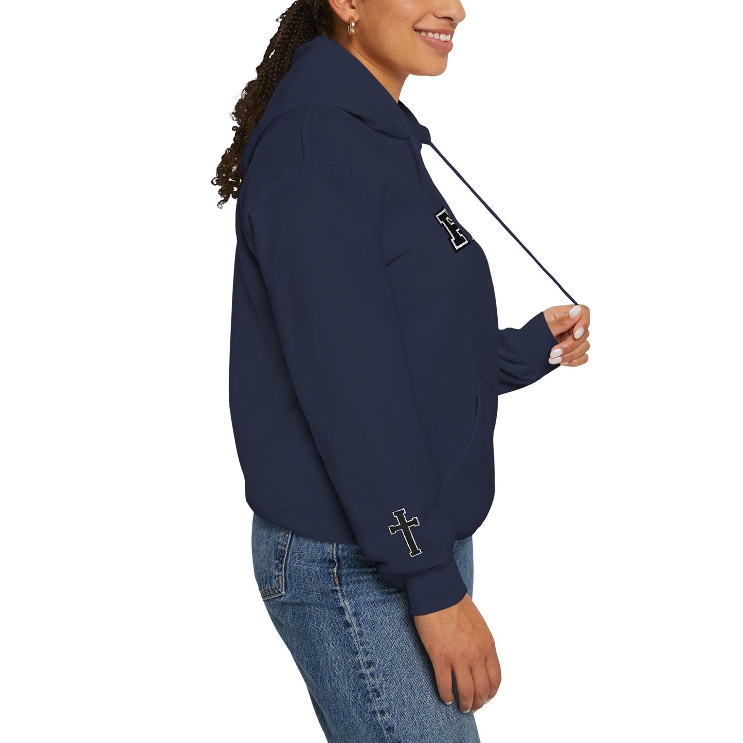 FAITH Collegiate Embroidered Hoodie  Bold faith. Everyday comfort.