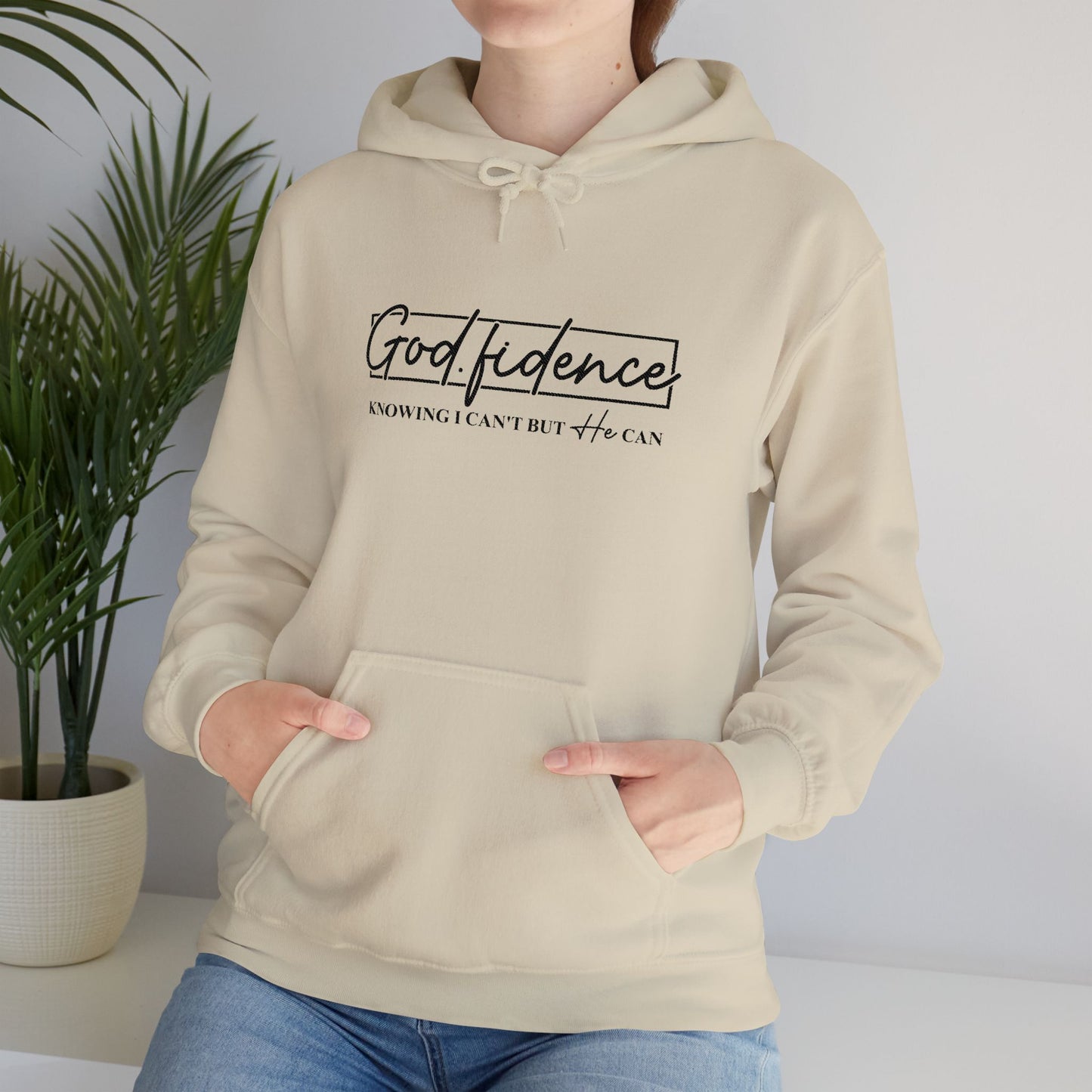 Embroidered "God.fidence" Hoodie — Faith Inspired Hooded Sweatshirt