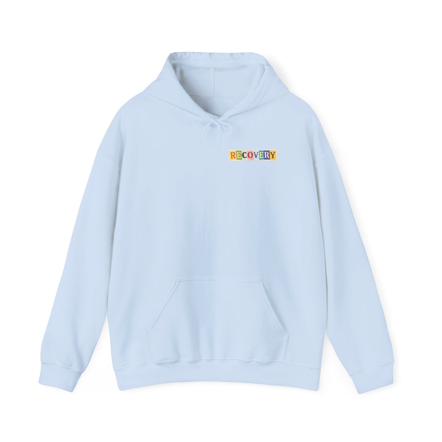 Recovery Words Hoodie — Inspirational Word Cloud Hooded Sweatshirt