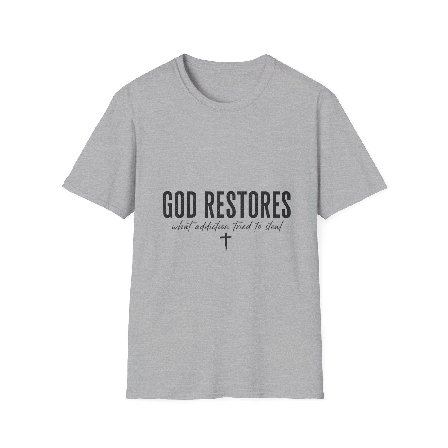 "God Restores" T-Shirt — Inspirational Christian Faith Tee