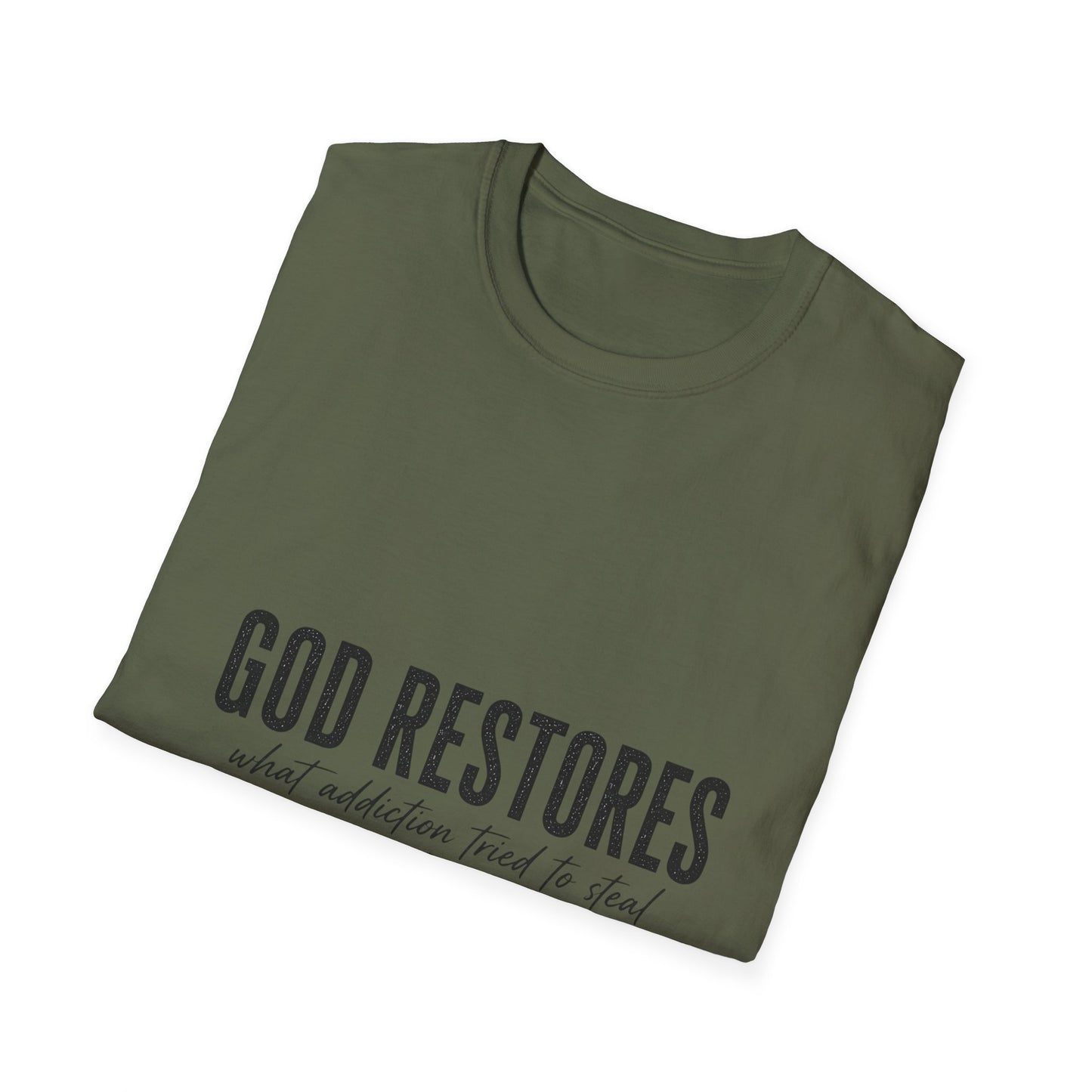 "God Restores" T-Shirt — Inspirational Christian Faith Tee