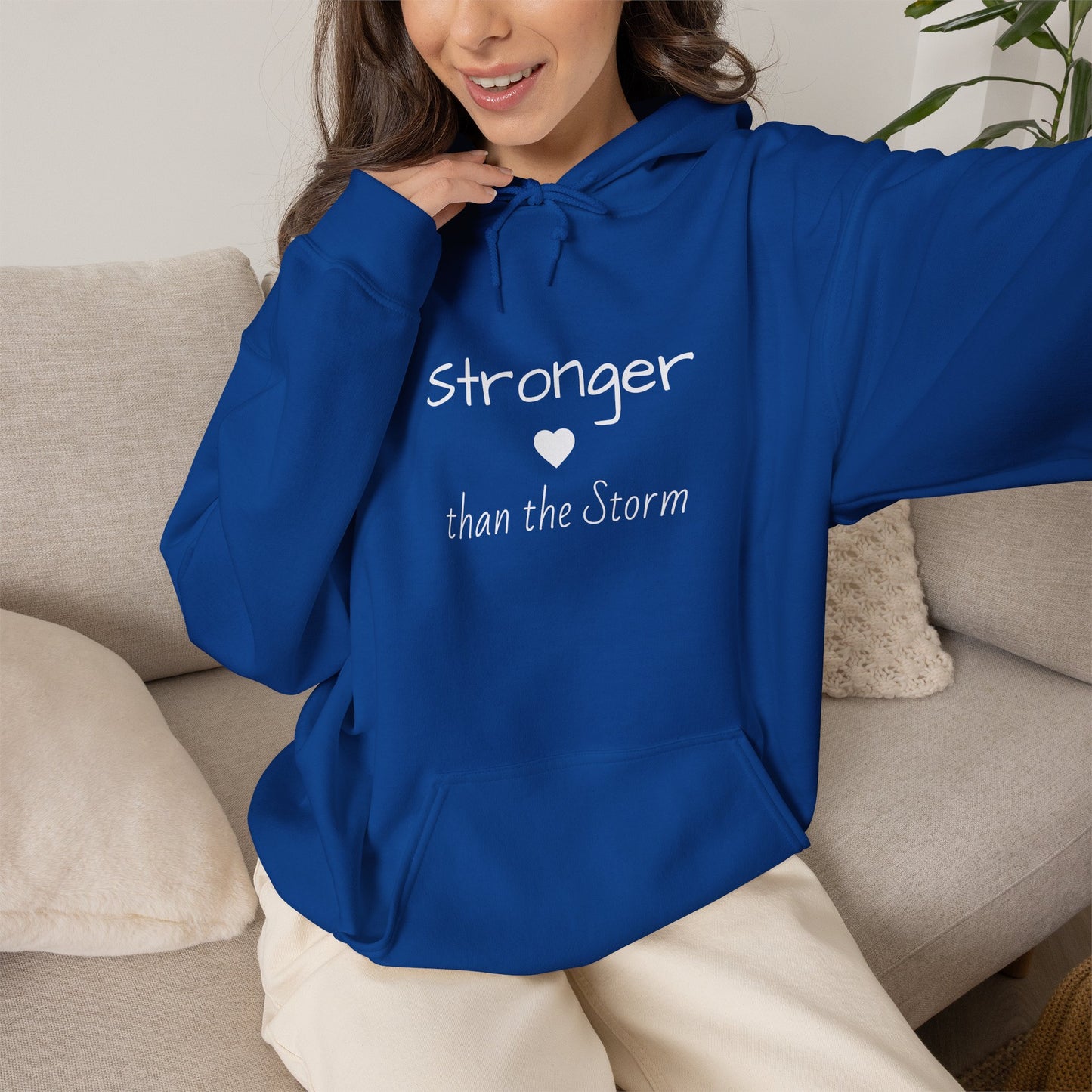 "Stronger than the Storm" Inspirational Pullover Hoodie