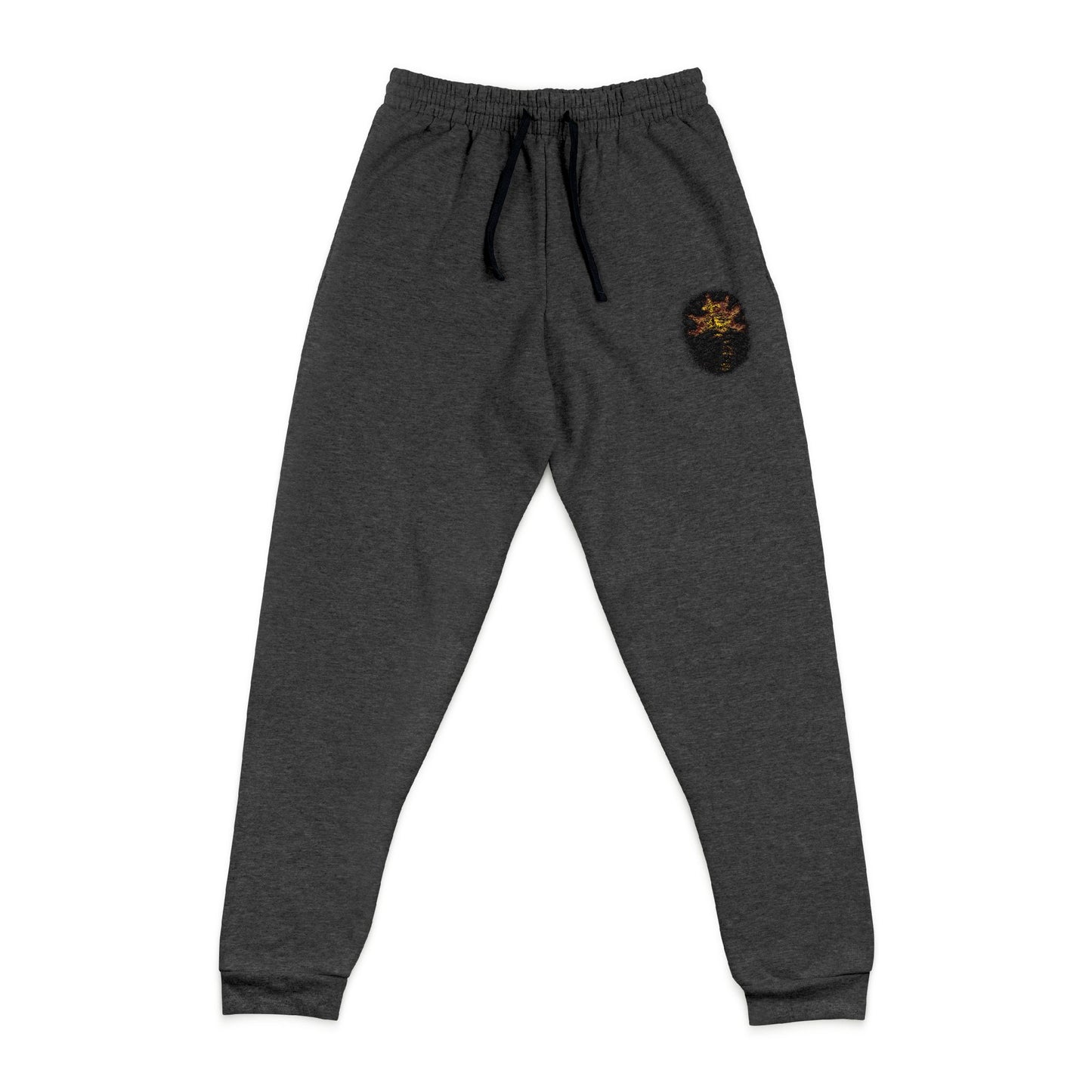 Faith Walk Embroidered Joggers — Cross & footprint Sweatpants