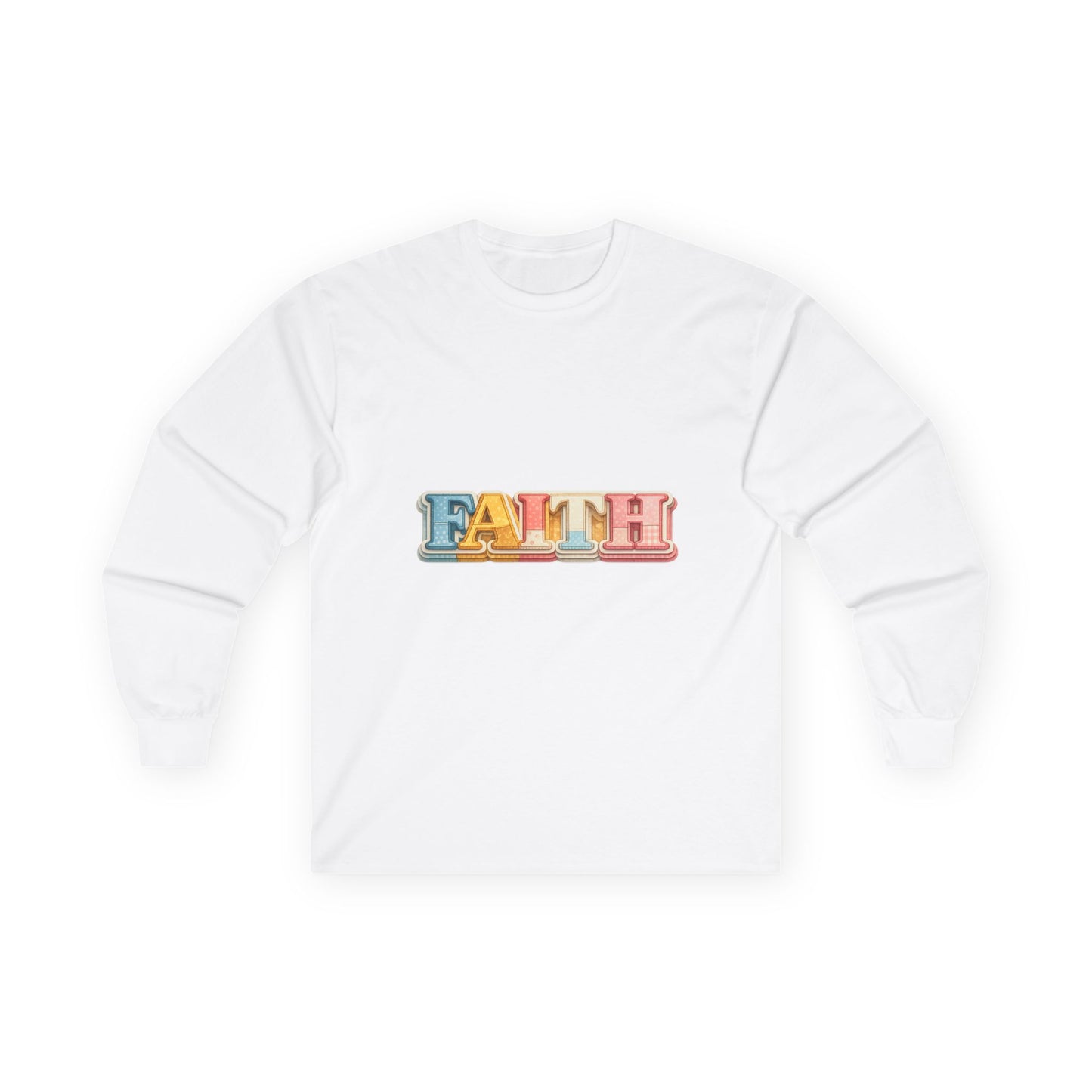 "Faith" Vintage Rainbow Long Sleeve Tee
