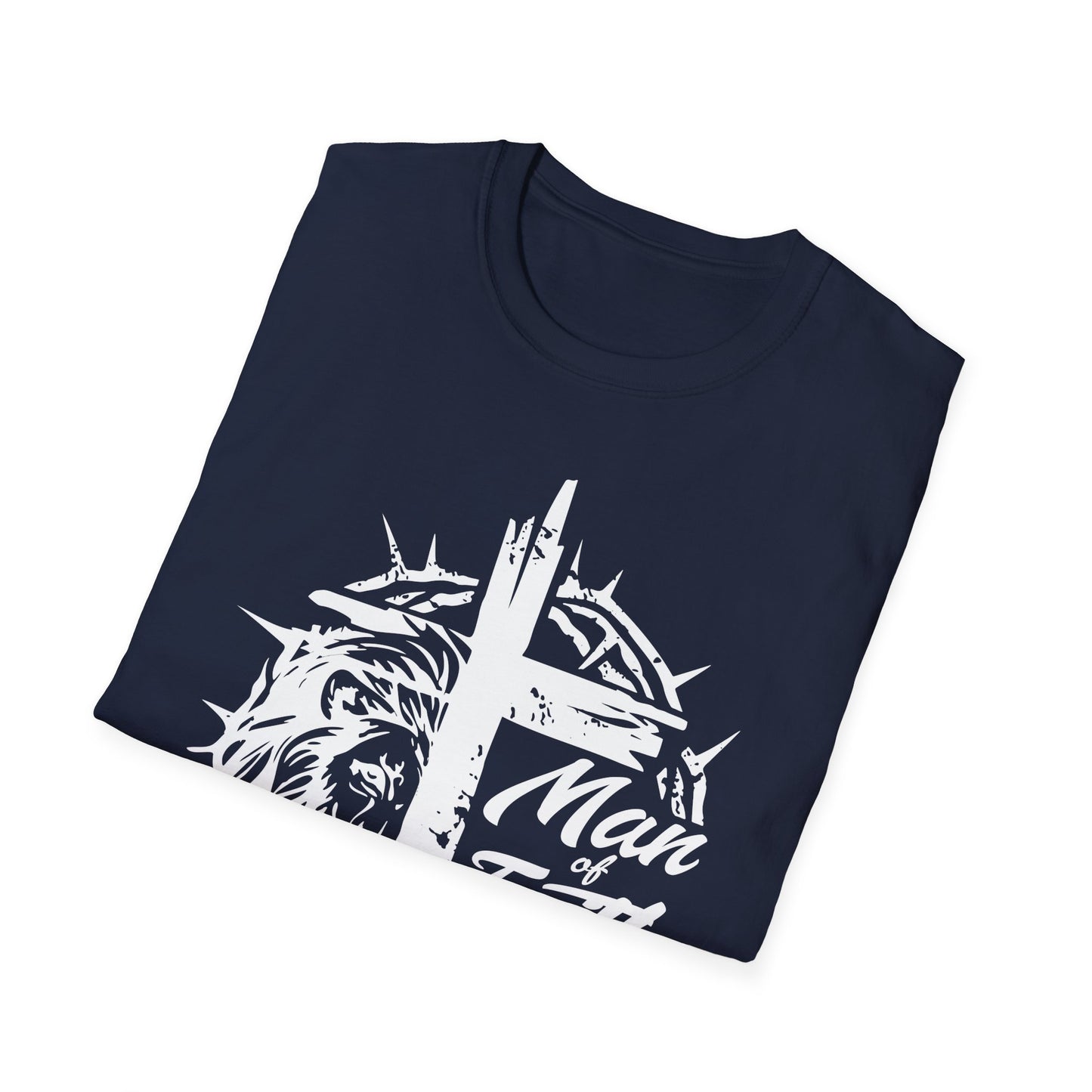 Faith Lion Cross T-Shirt — "Man of Faith" Christian Graphic Tee