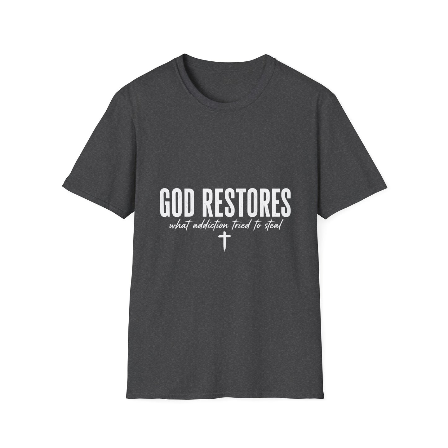 "God Restores" T-Shirt — Inspirational Christian Faith Tee
