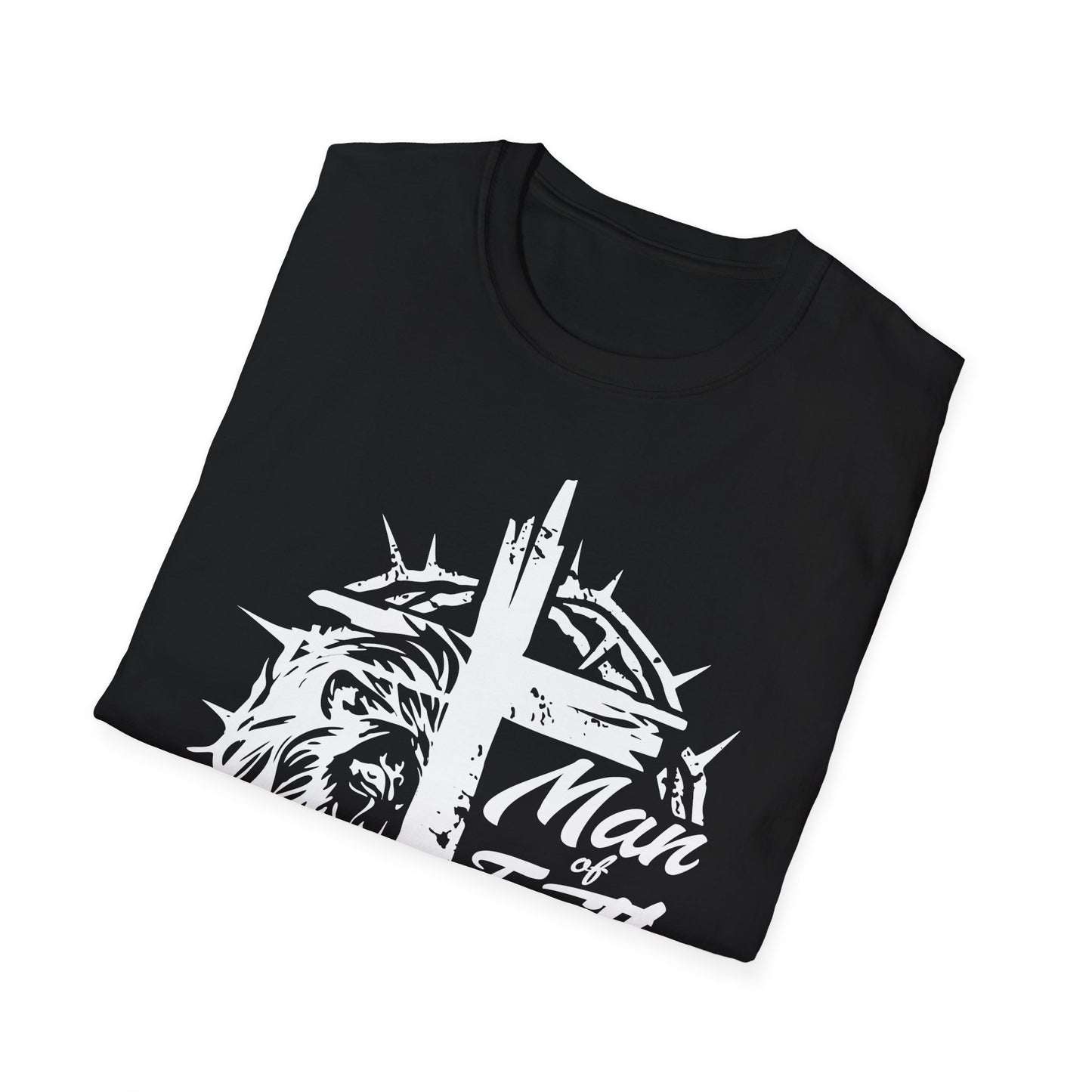 Faith Lion Cross T-Shirt — "Man of Faith" Christian Graphic Tee