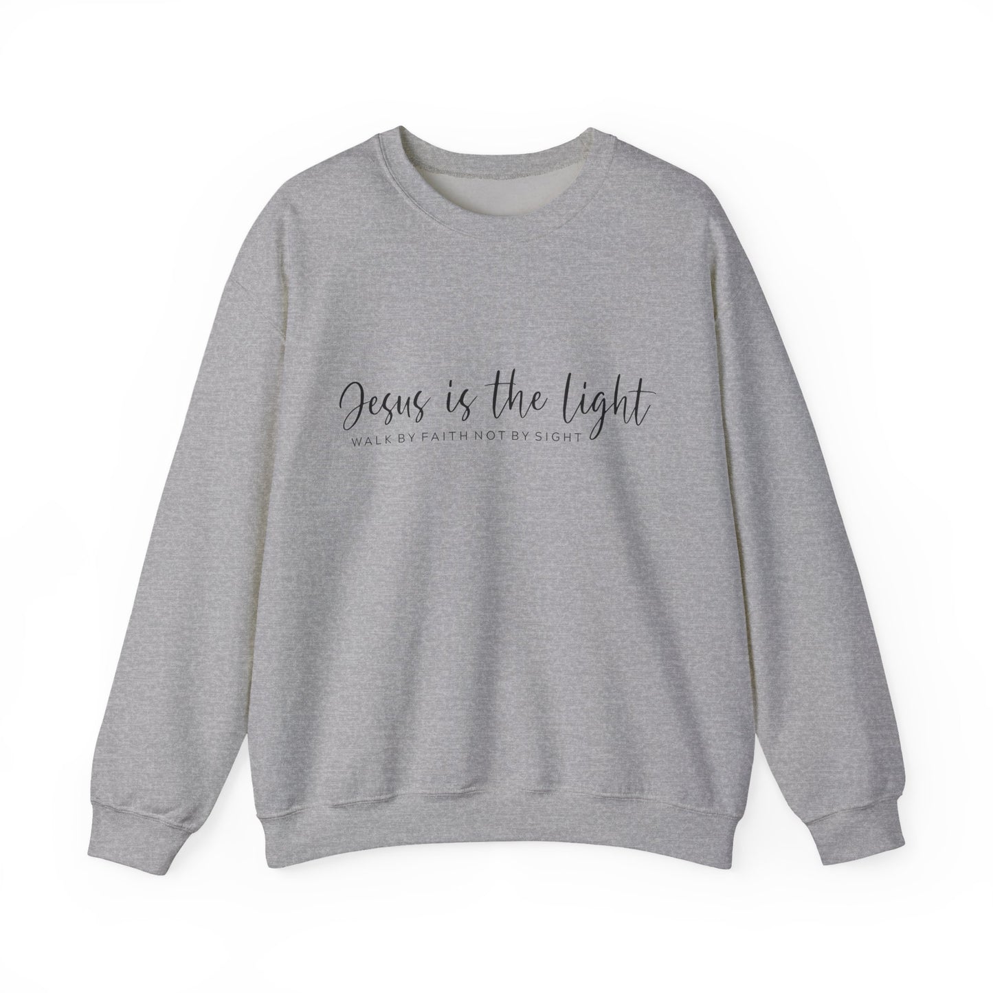 "Jesus Is the Light" Crewneck Sweatshirt — Minimal Christian Faith Pullover