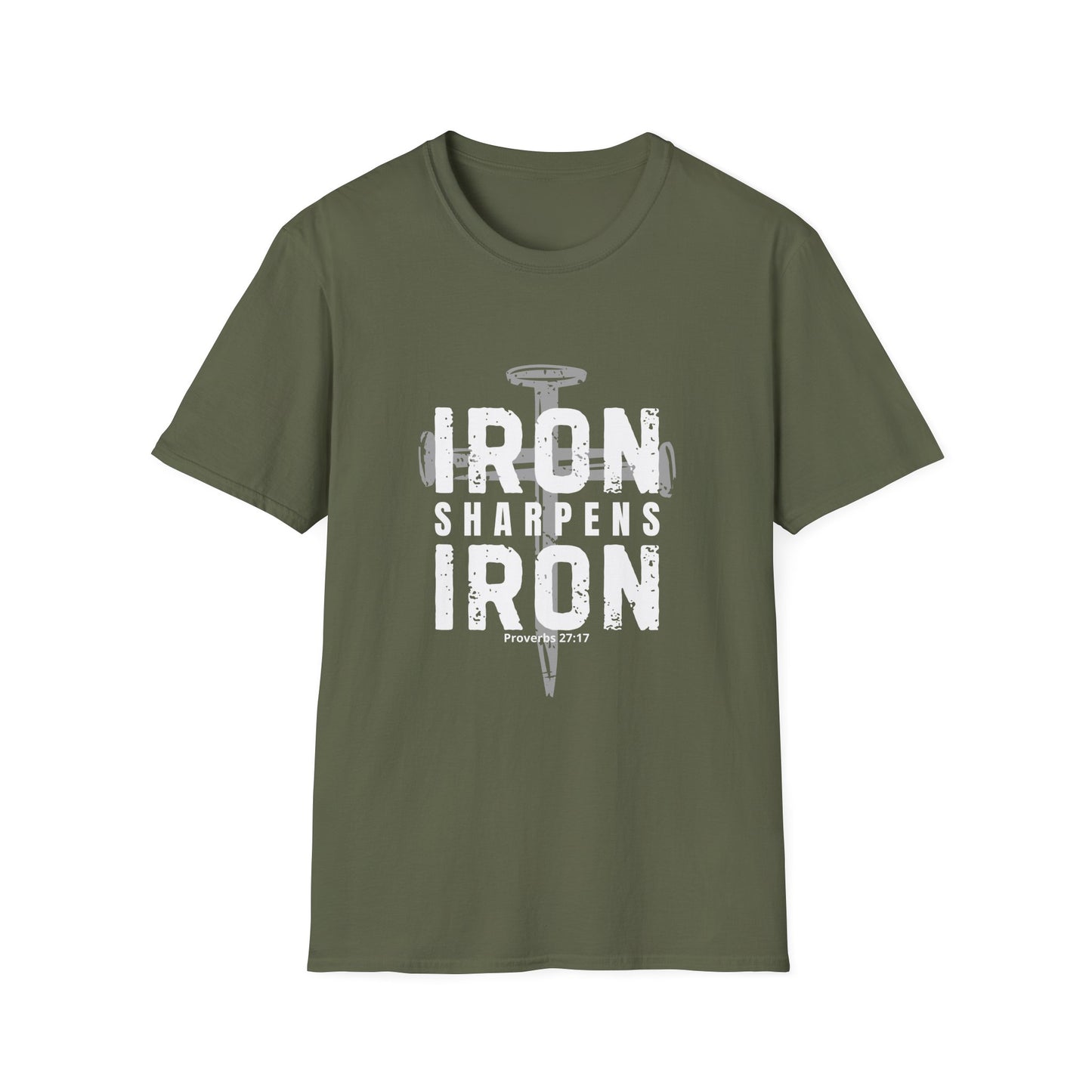 "Iron Sharpens Iron" - Distressed Cross Graphic T-Shirt
