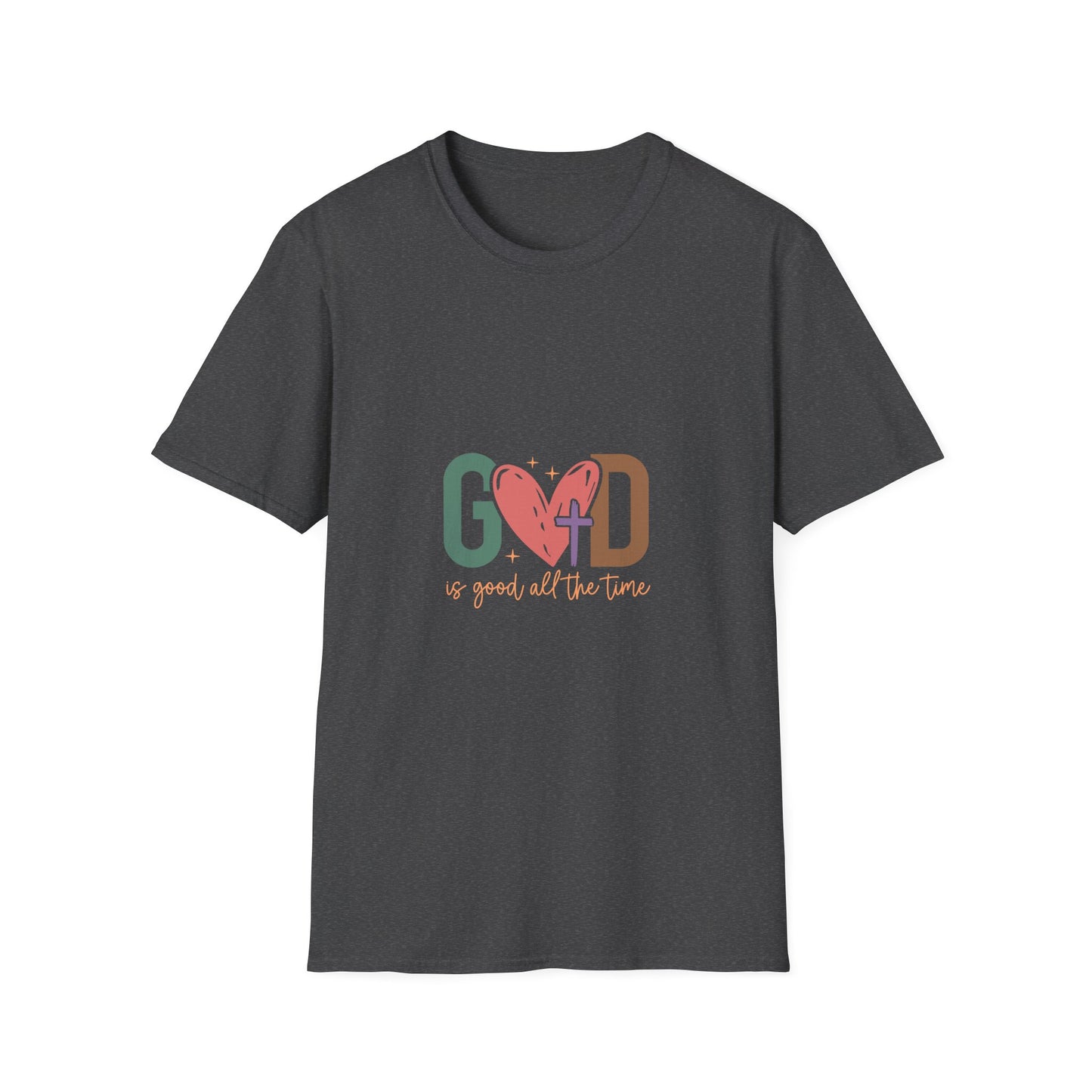 God With Heart Cross T-Shirt — Faith-Based Inspirational Tee