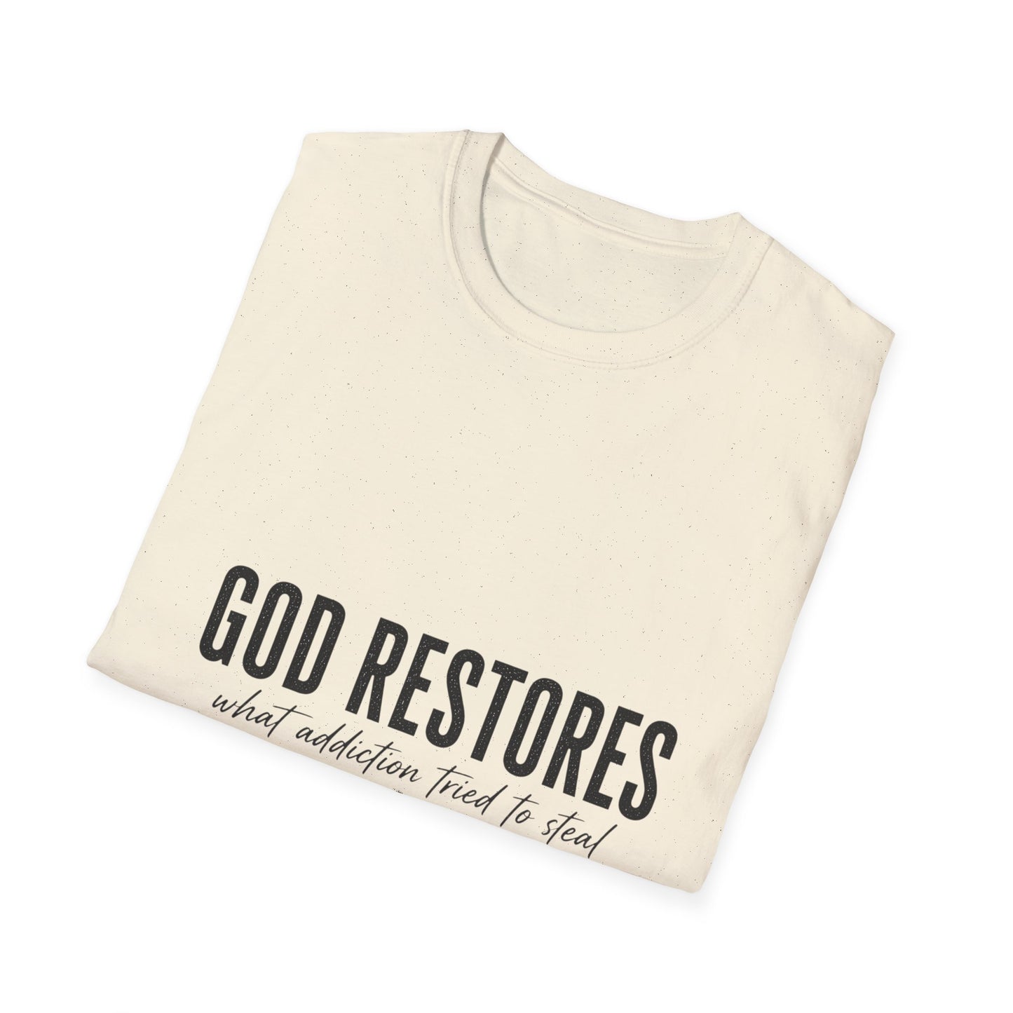 "God Restores" T-Shirt — Inspirational Christian Faith Tee