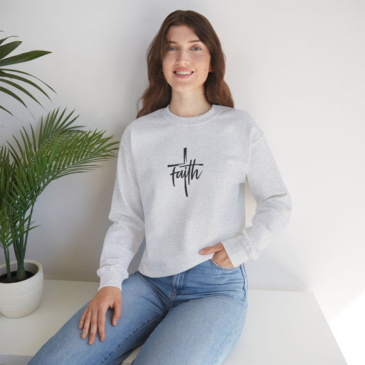 Embroidered Faith Crewneck Sweatshirt — Minimal Christian Pullover