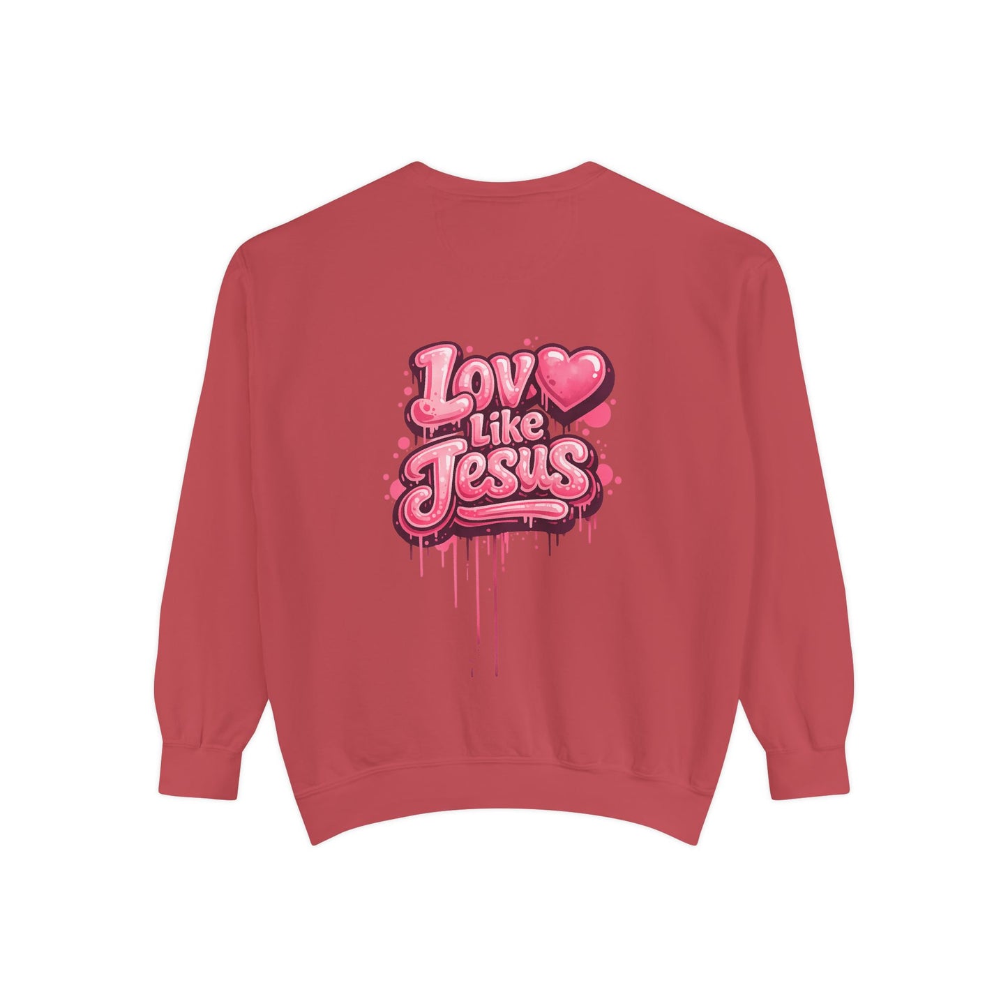 Love Like Jesus Retro Heart Sweatshirt — Women's Christian Graphic