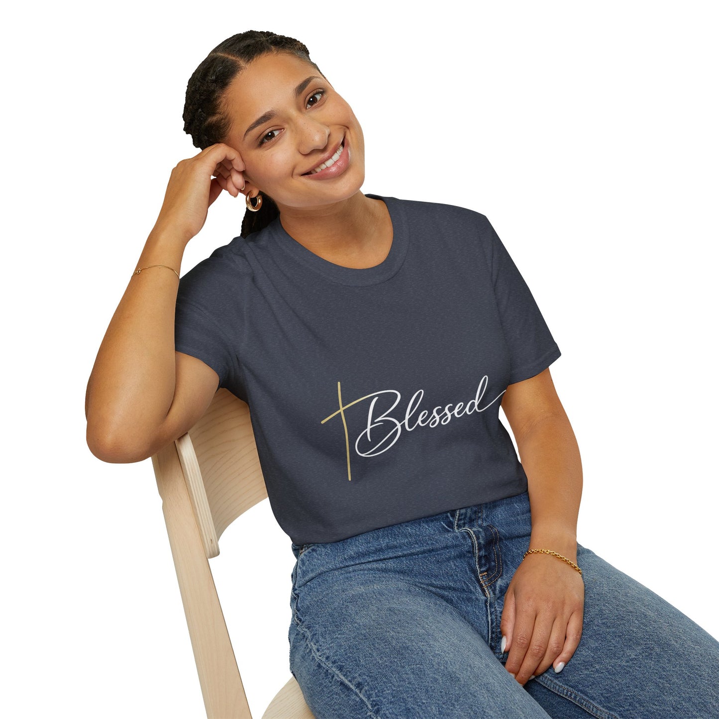Minimal Gold Cross T-Shirt