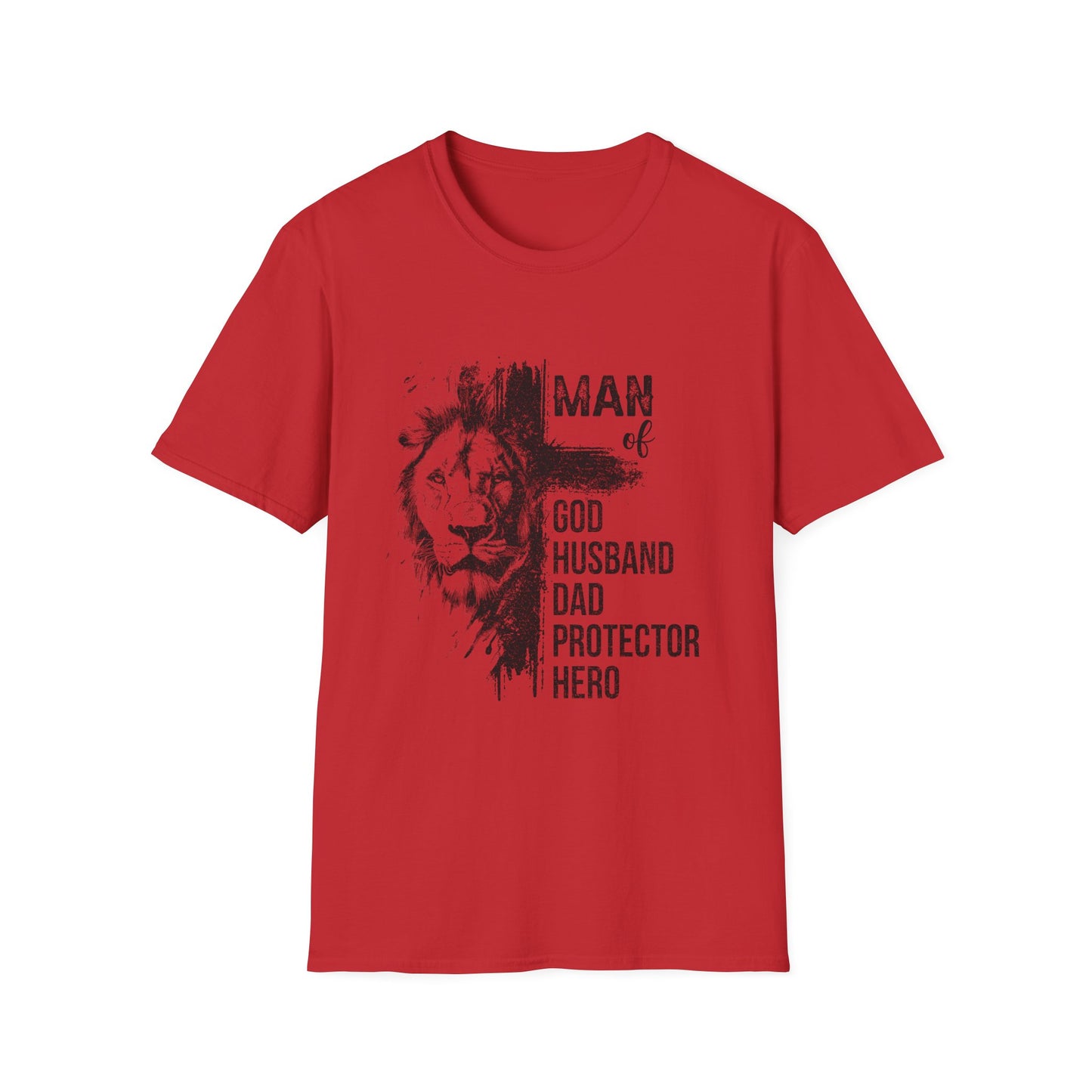 "Man of God: Husband, Dad, Protector, Hero" - T-Shirt