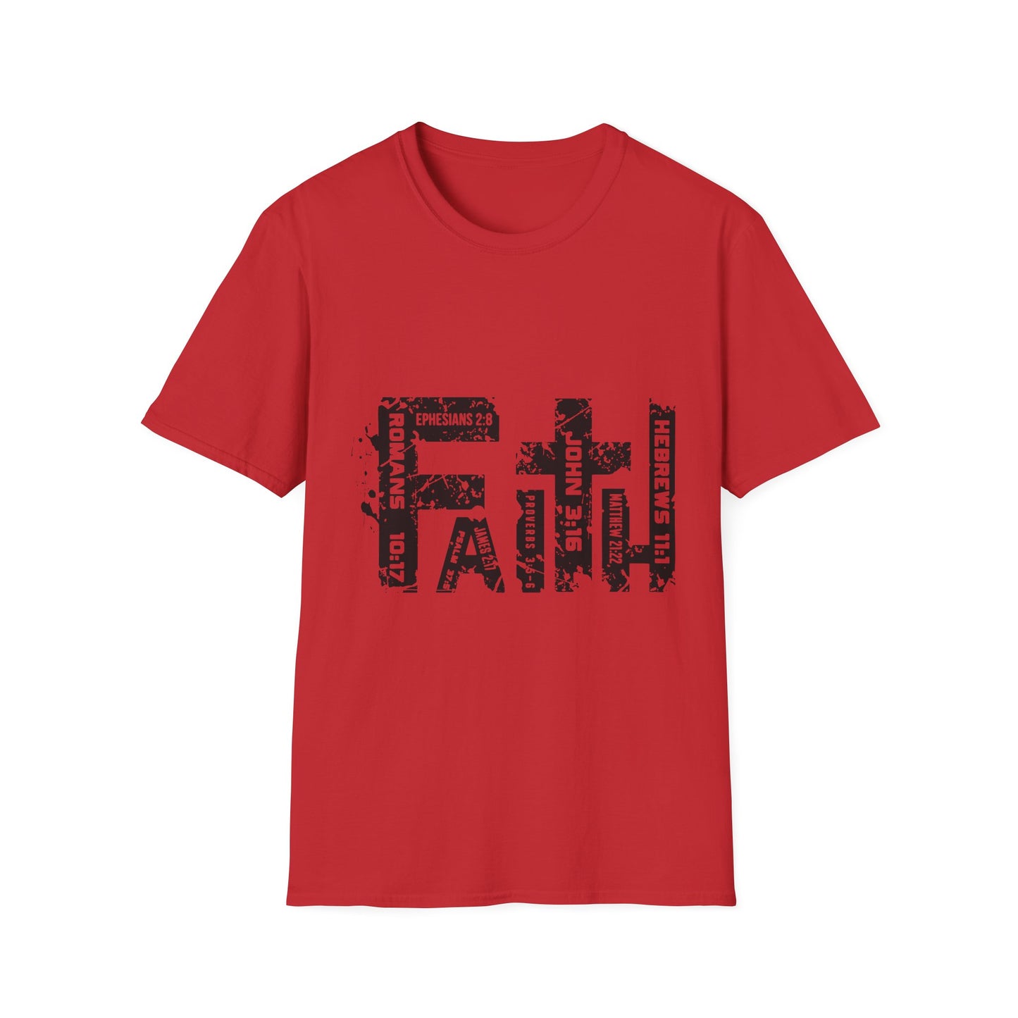 Faith Cross T-Shirt — Christian Scripture Graphic Tee (Ephesians 2:8)