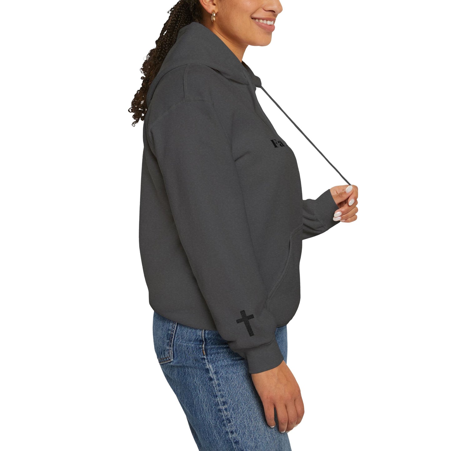 Faith Over Fear Hoodie — Minimal Christian Cross Pullover