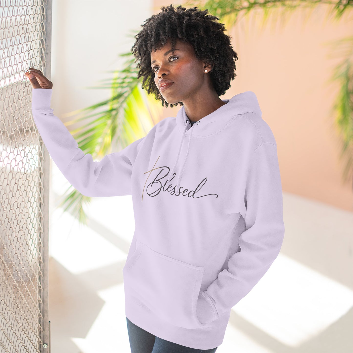 Blessed Script Hoodie — Minimalist Inspirational Pullover