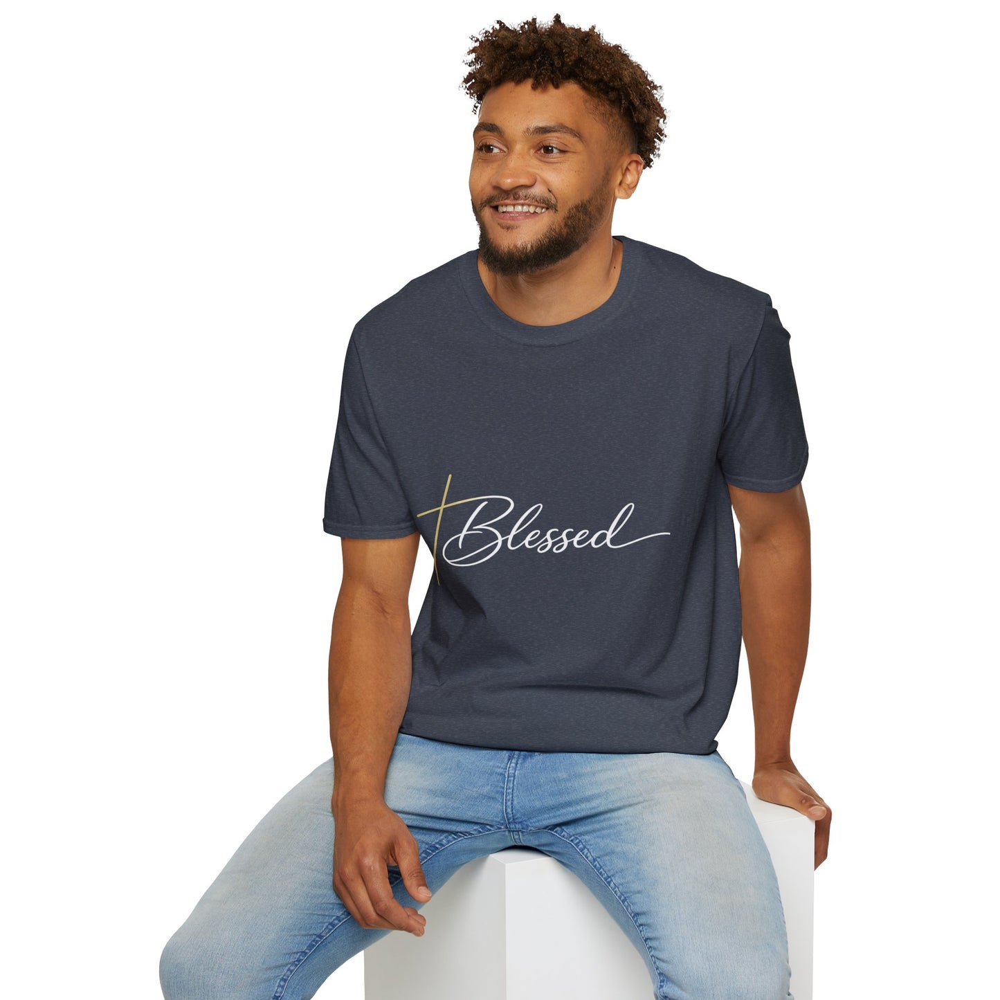 Minimal Gold Cross T-Shirt