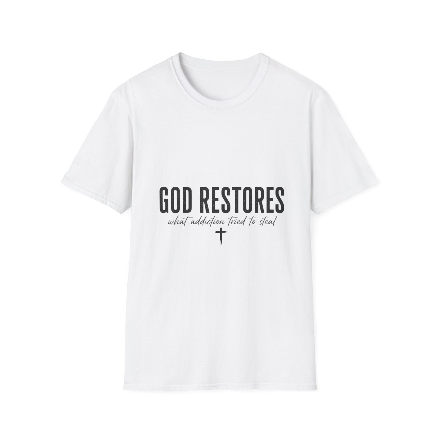 "God Restores" T-Shirt — Inspirational Christian Faith Tee