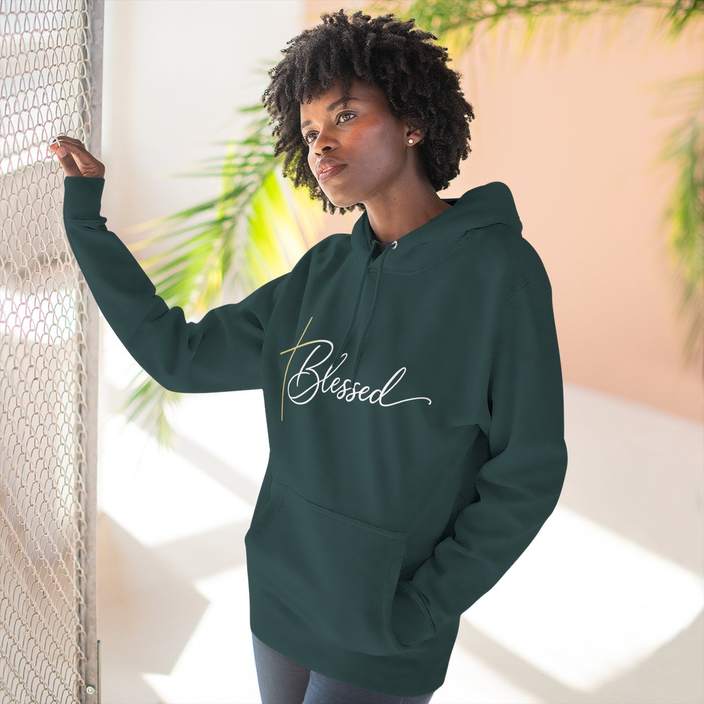 Blessed Script Hoodie — Minimalist Inspirational Pullover