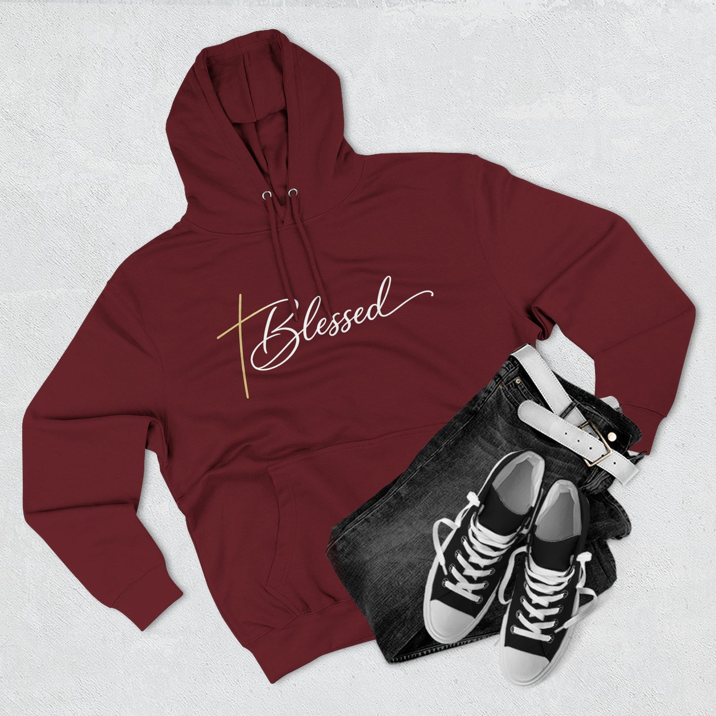 Blessed Script Hoodie — Minimalist Inspirational Pullover