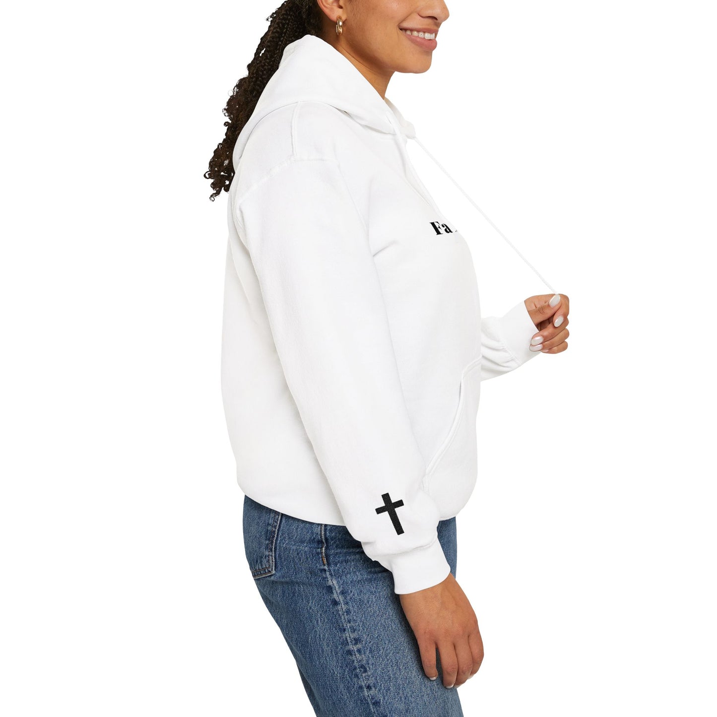 Faith Over Fear Hoodie — Minimal Christian Cross Pullover