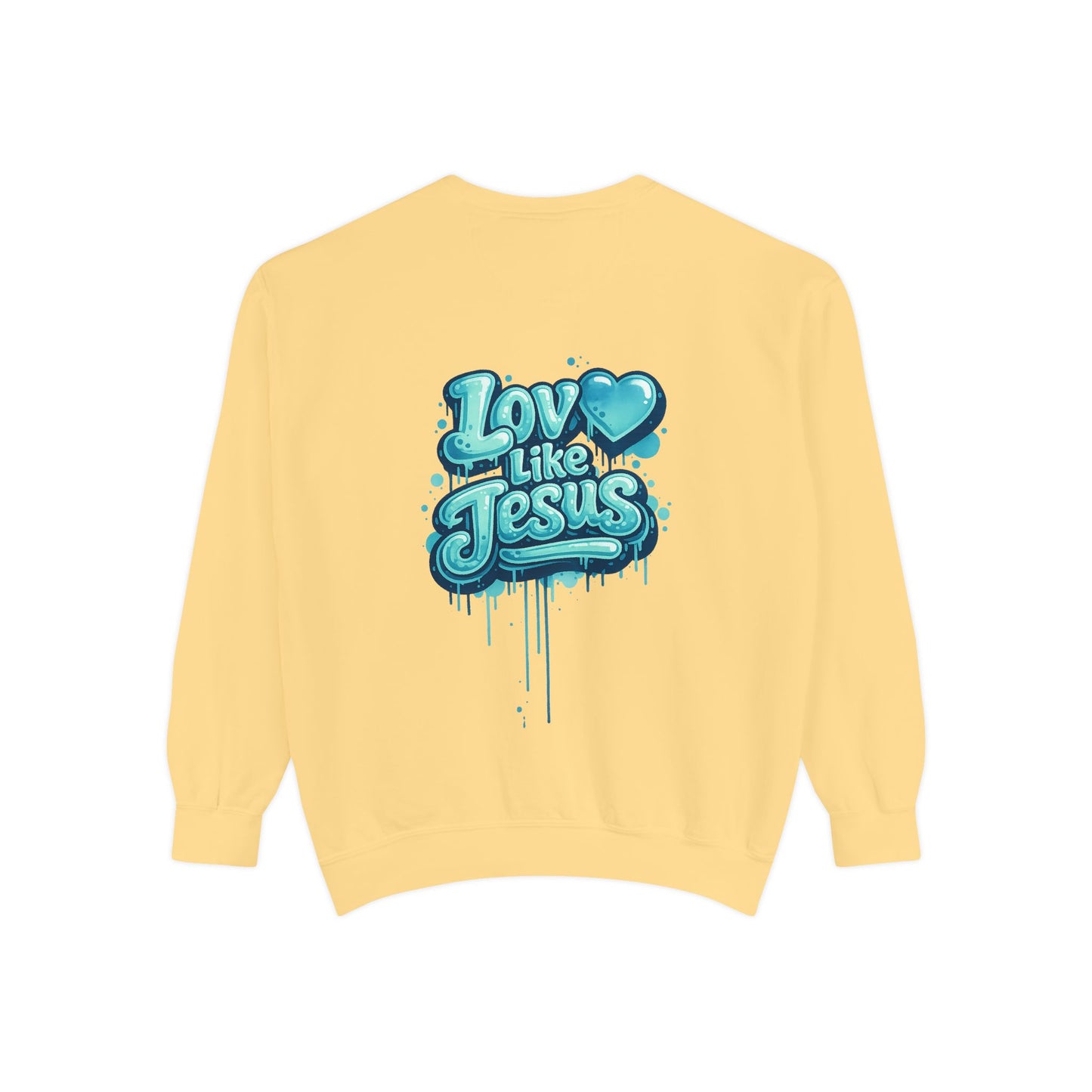 Love Like Jesus Retro Heart Sweatshirt — Women's Christian Graphic