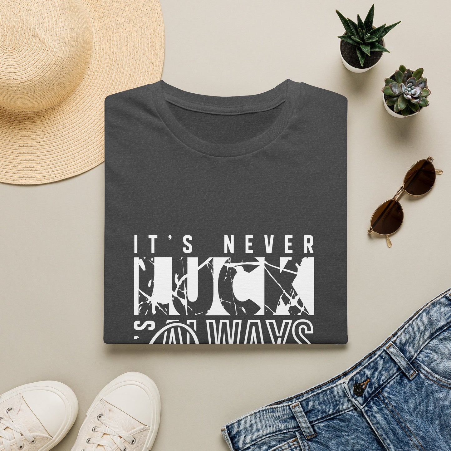 "It's Never Luck, It's Always God" Inspirational Graphic Tee