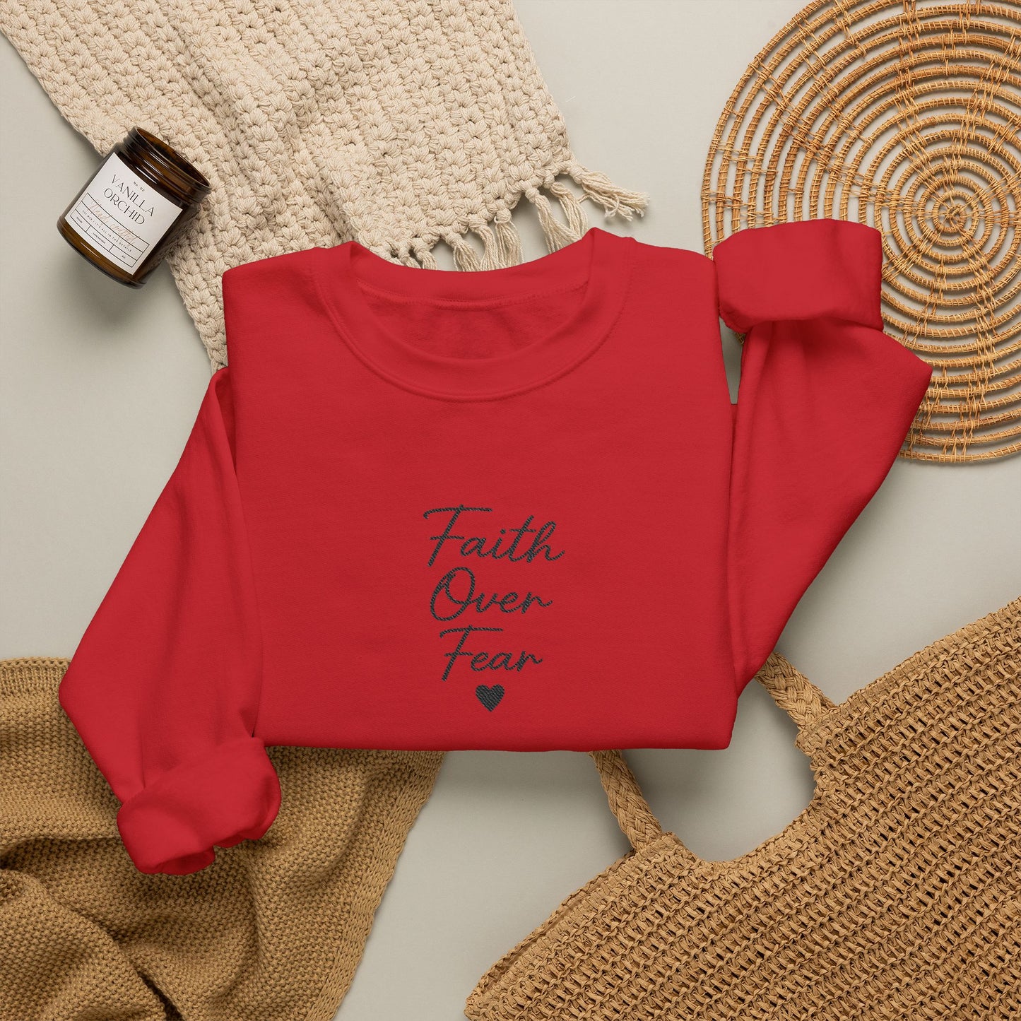 Embroidered "Faith Over Fear" Quietly Confident Christian Testimony