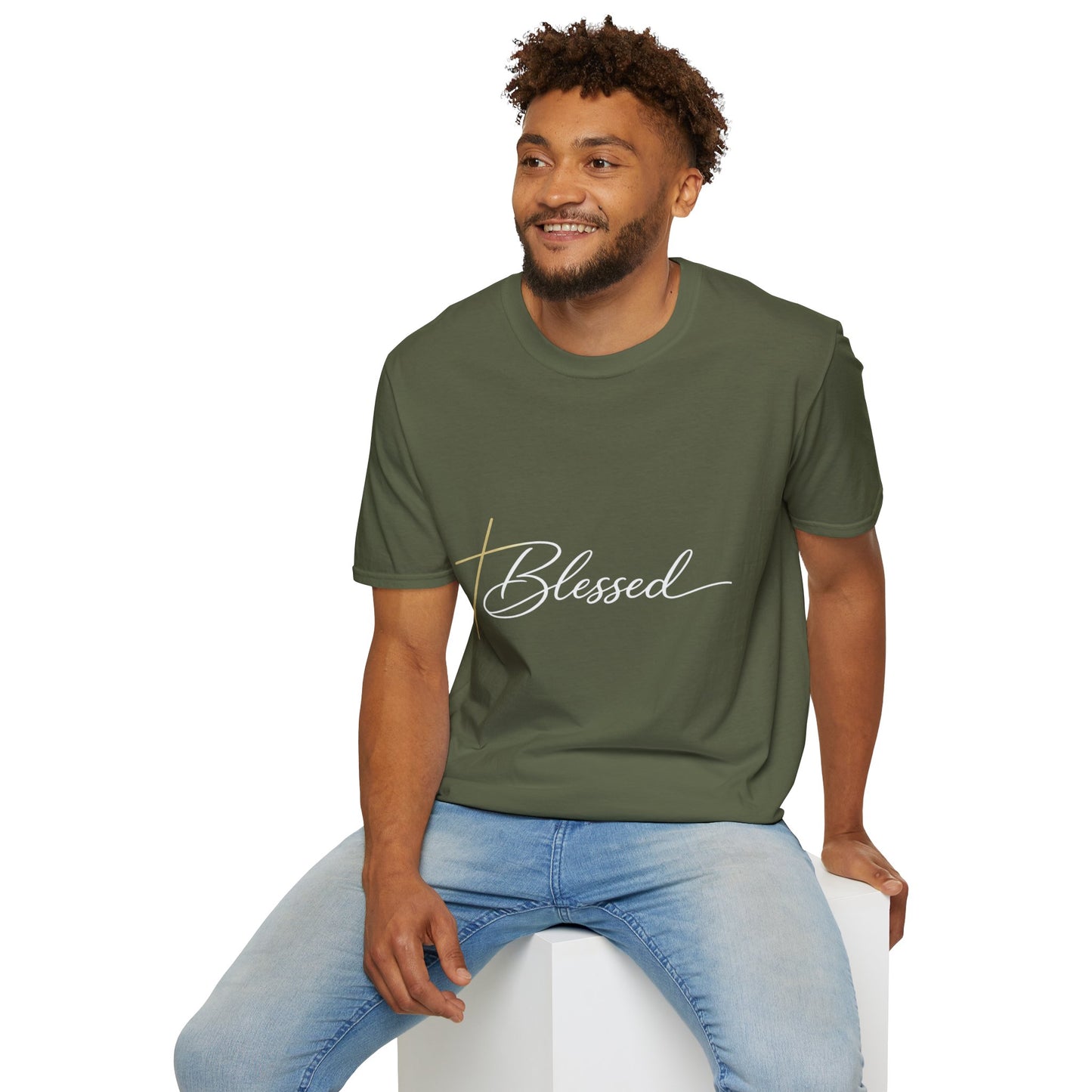 Minimal Gold Cross T-Shirt