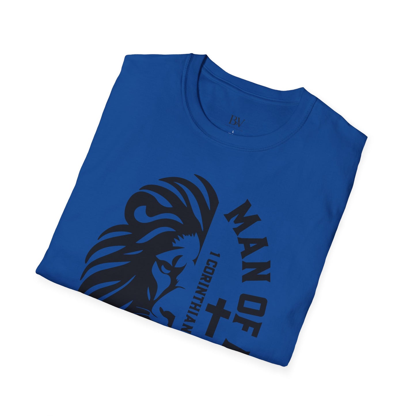 "Man of Faith" Lion T-Shirt — Christian Faith Tee (1 Corinthians 16:13)