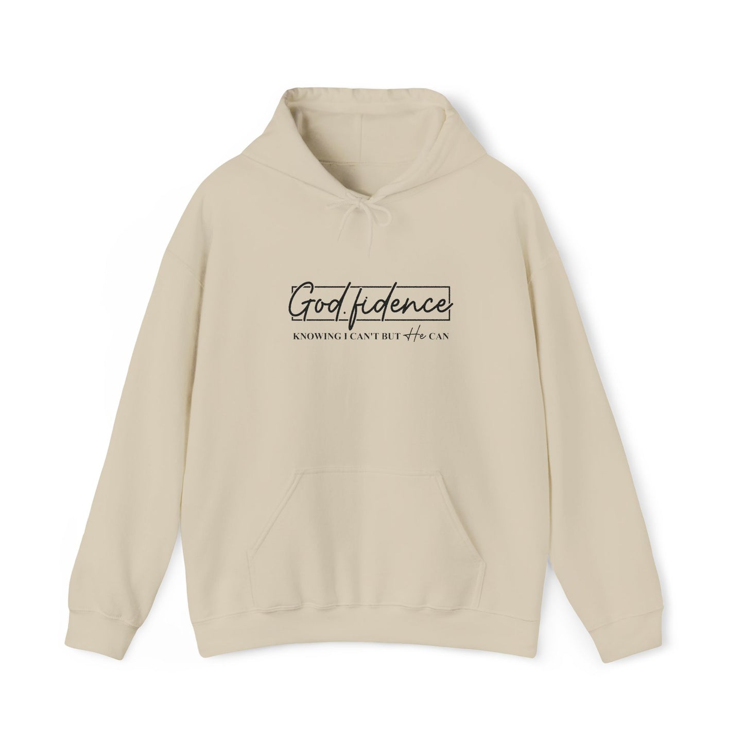 Embroidered "God.fidence" Hoodie — Faith Inspired Hooded Sweatshirt