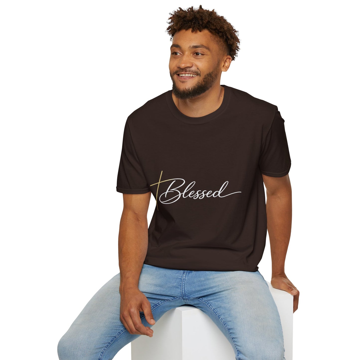 Minimal Gold Cross T-Shirt