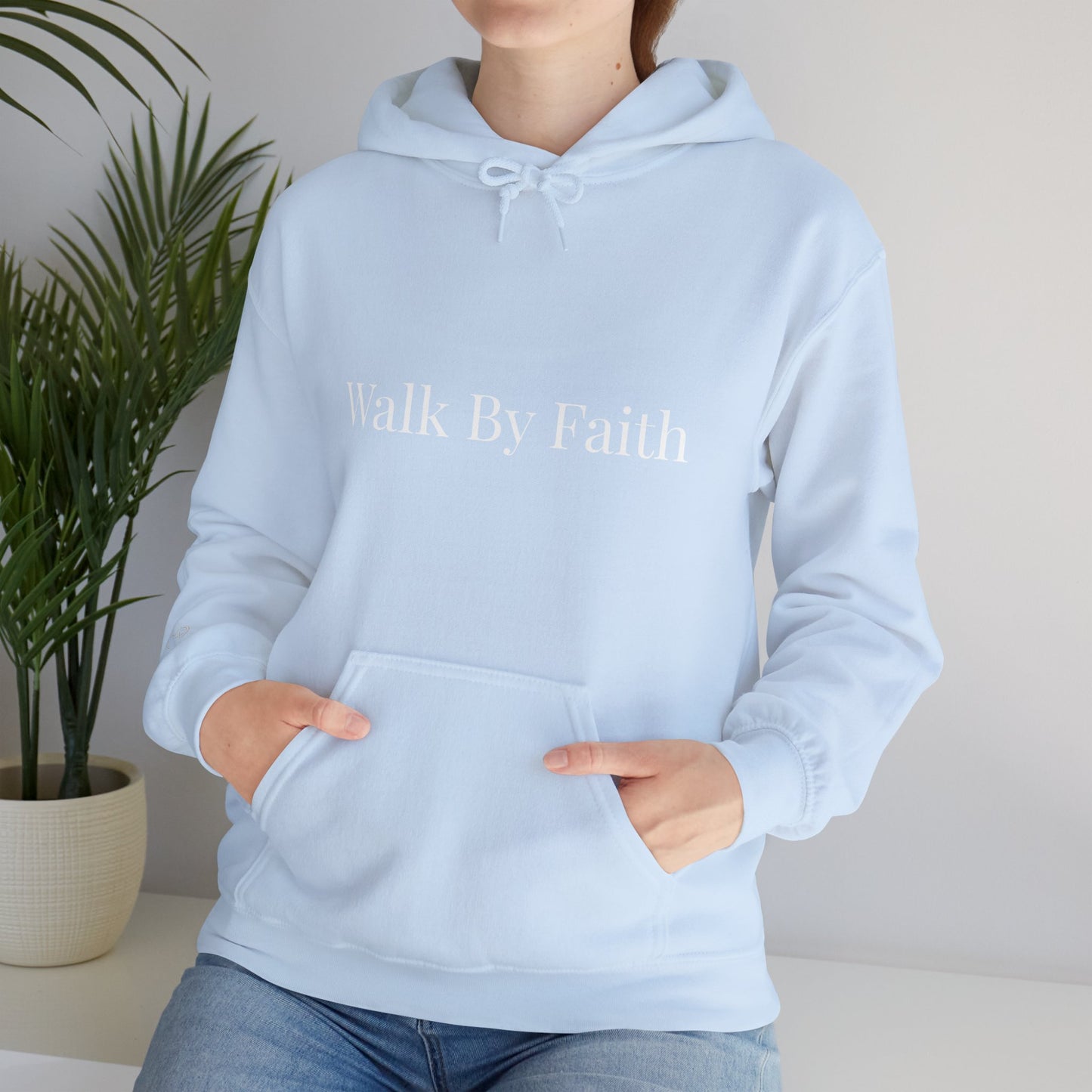 Walk by Faith Hoodie — Heart Cross Sleeve