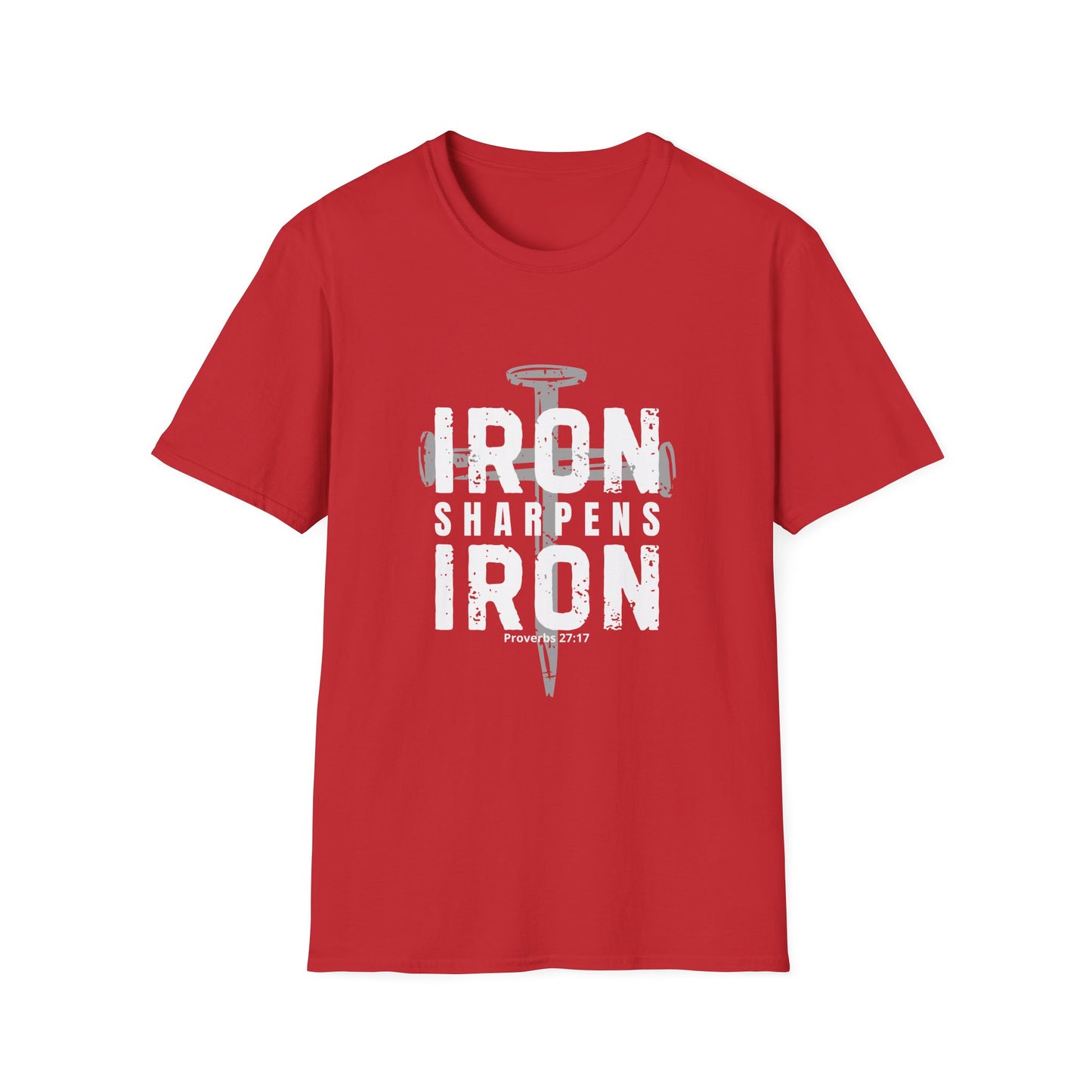 "Iron Sharpens Iron" - Distressed Cross Graphic T-Shirt