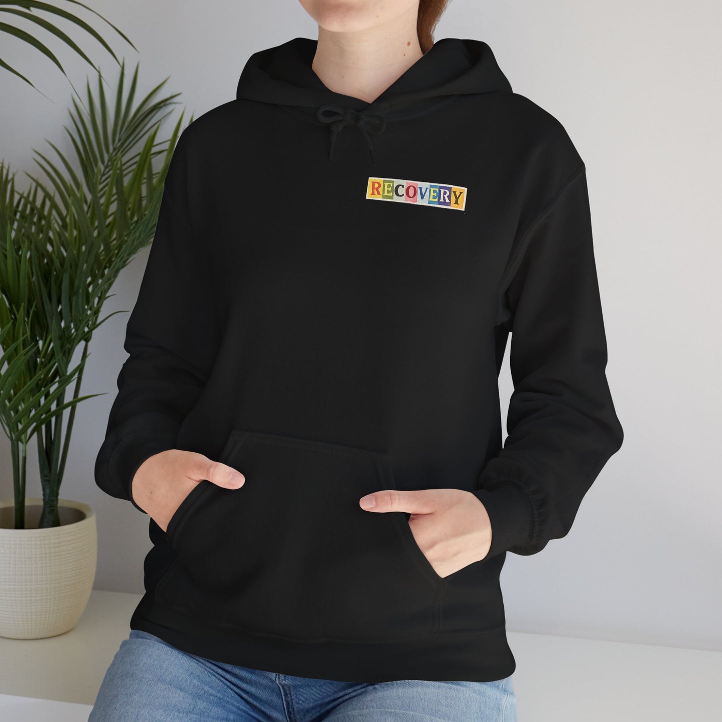 Recovery Words Hoodie — Inspirational Word Cloud Hooded Sweatshirt
