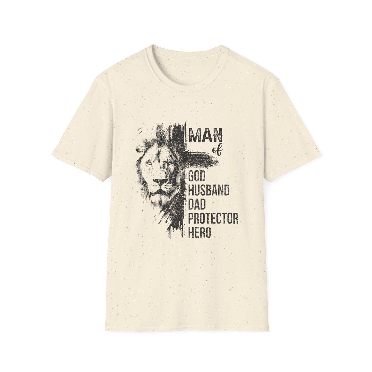 "Man of God: Husband, Dad, Protector, Hero" - T-Shirt