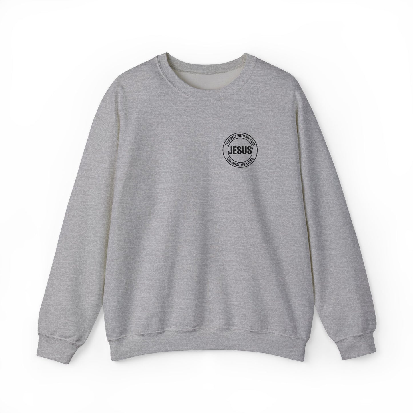 Embroidered "It is well with my soul" quiet statement of faith emblem sweatshirt