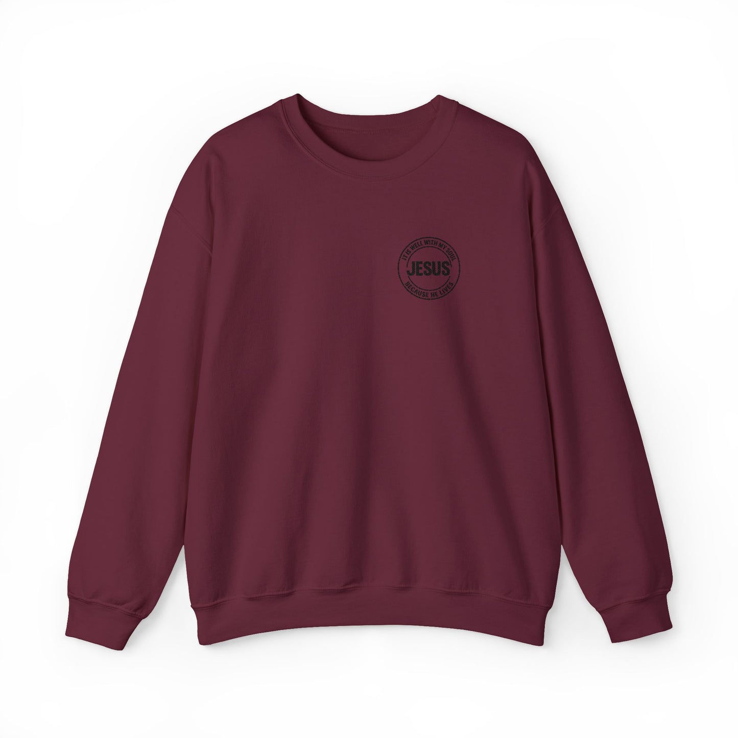 Embroidered "It is well with my soul" quiet statement of faith emblem sweatshirt