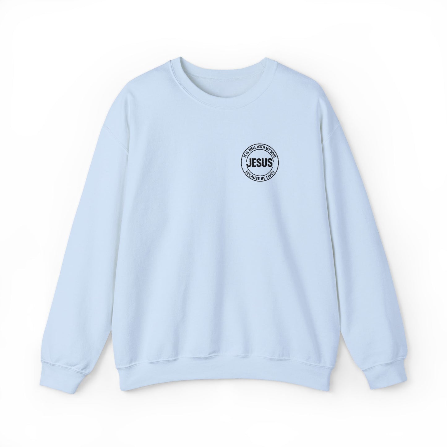Embroidered "It is well with my soul" quiet statement of faith emblem sweatshirt